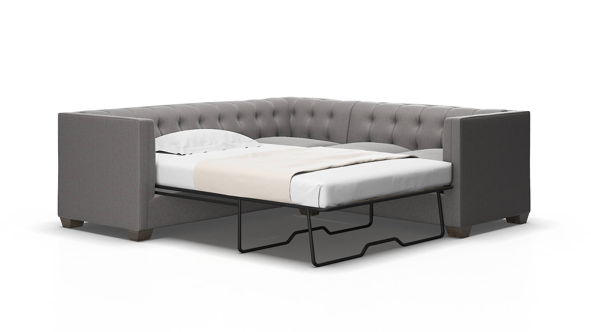 Grant Terrain Oatmeal Sectional Sleeper Espresso legs 2