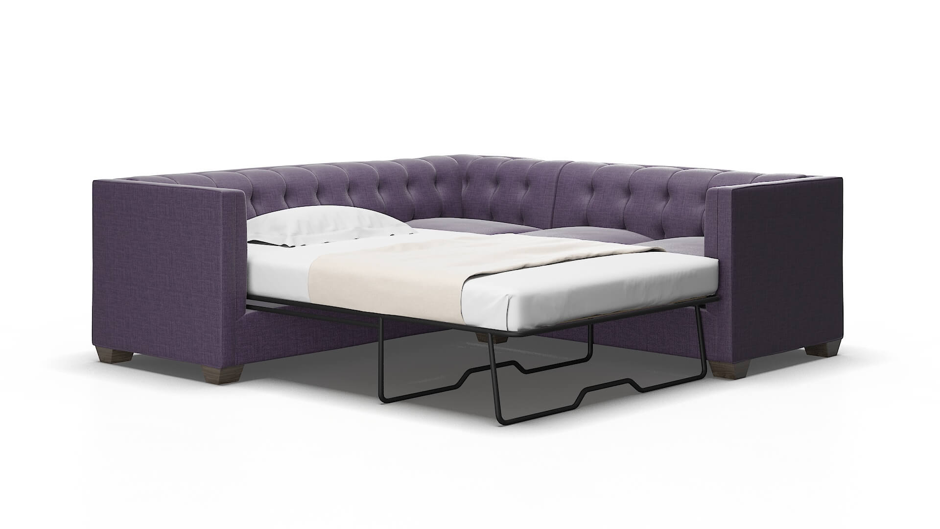 Grant Tess blackberry Sectional sleeper Espresso Legs  2