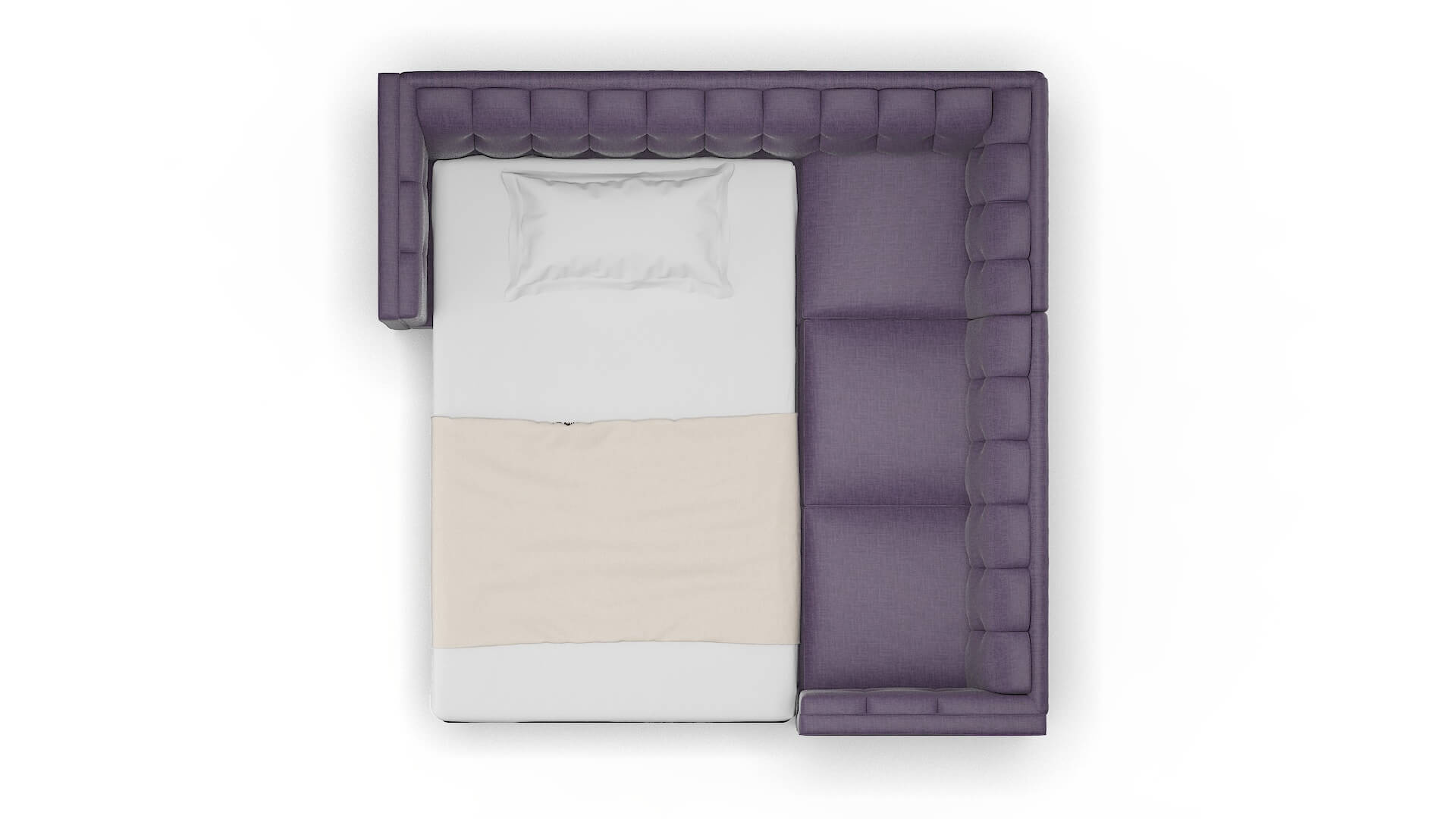 Grant Tess Blackberry Sectional Sleeper Espresso legs 3