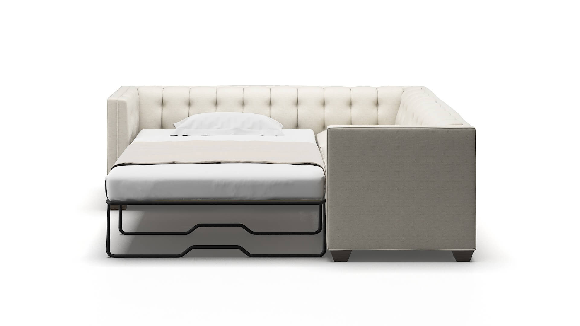 Grant Venus Cream Sectional Sleeper Espresso legs 1