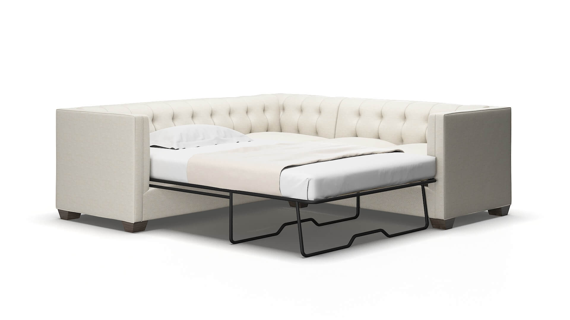 Grant Venus Cream Sectional Sleeper Espresso legs 2