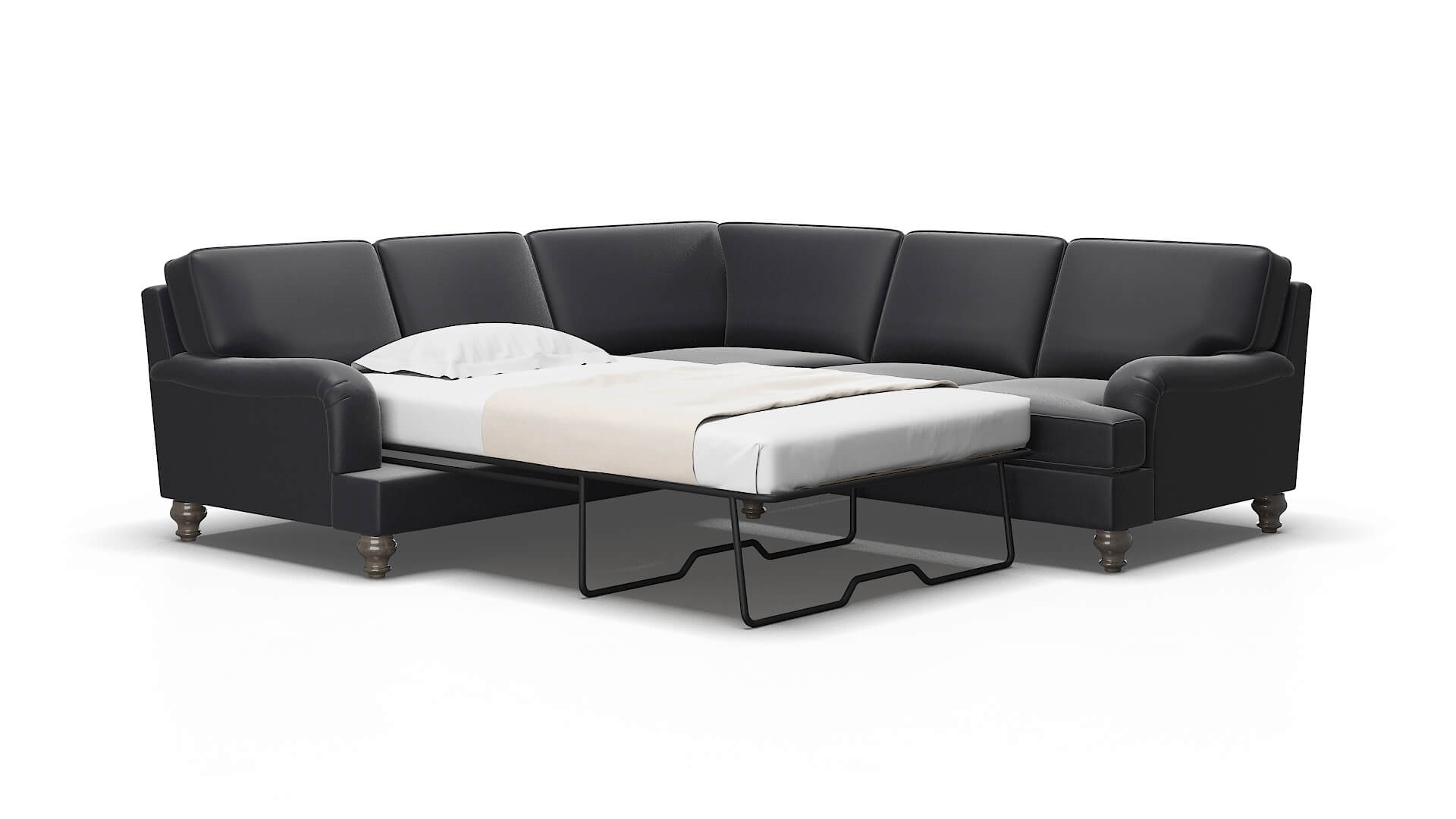 Hamilton Atlas_plz Navy Sectional Sleeper Espresso legs 2