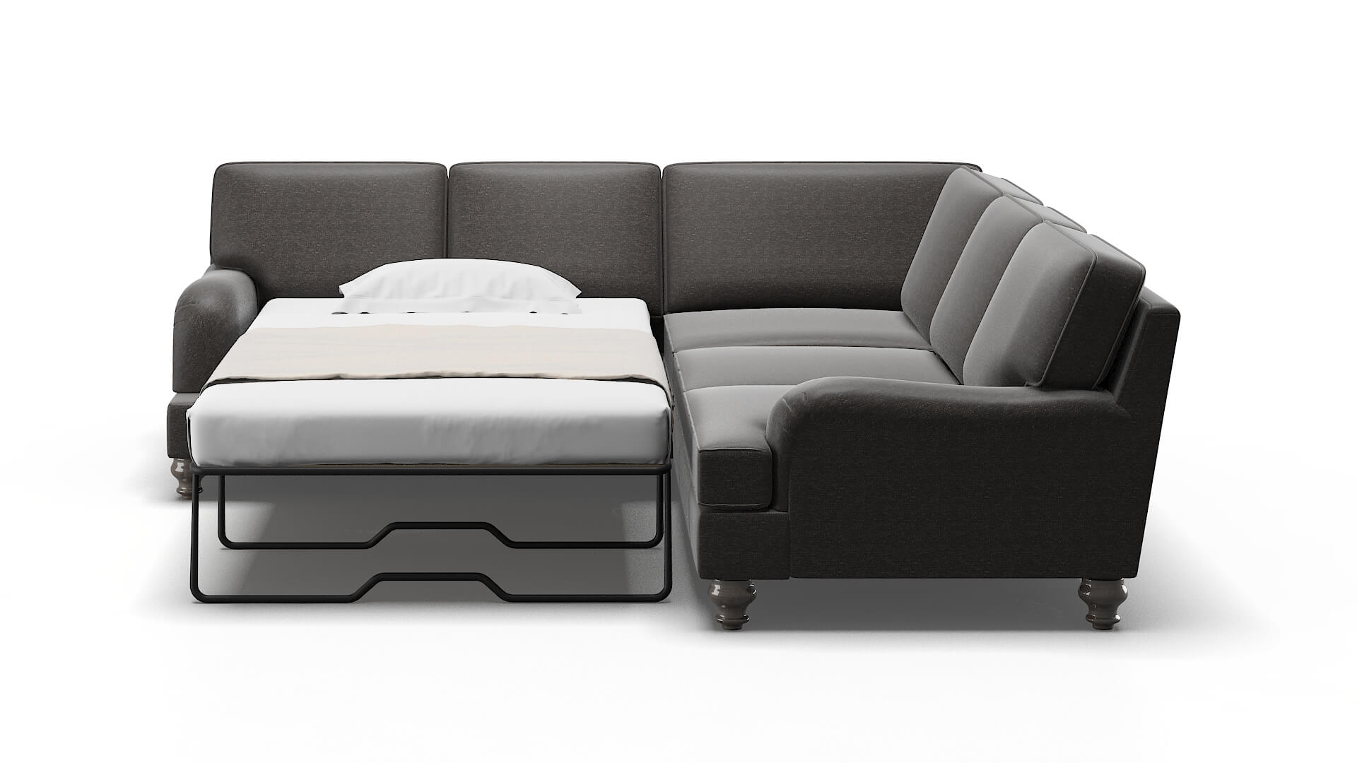 Hamilton Avenger Denim Sectional Sleeper Espresso legs 1