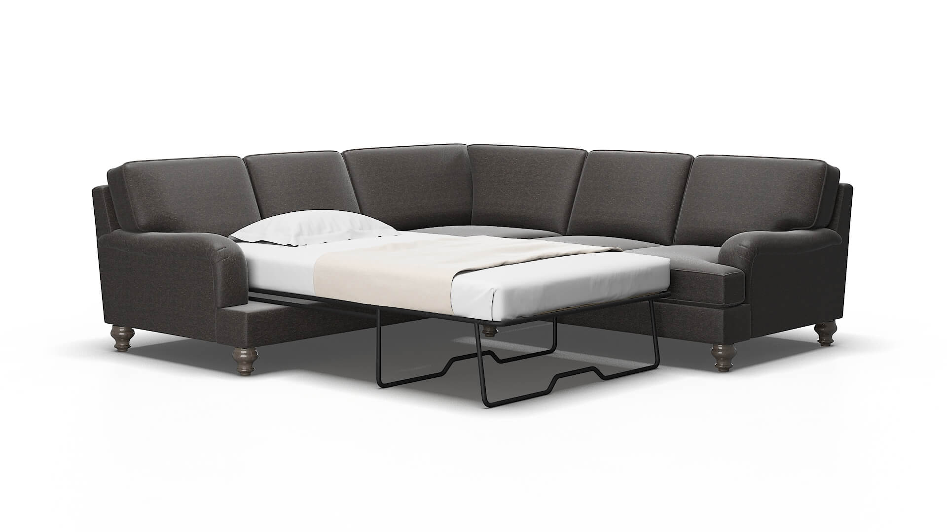 Hamilton Avenger Denim Sectional Sleeper Espresso legs 2