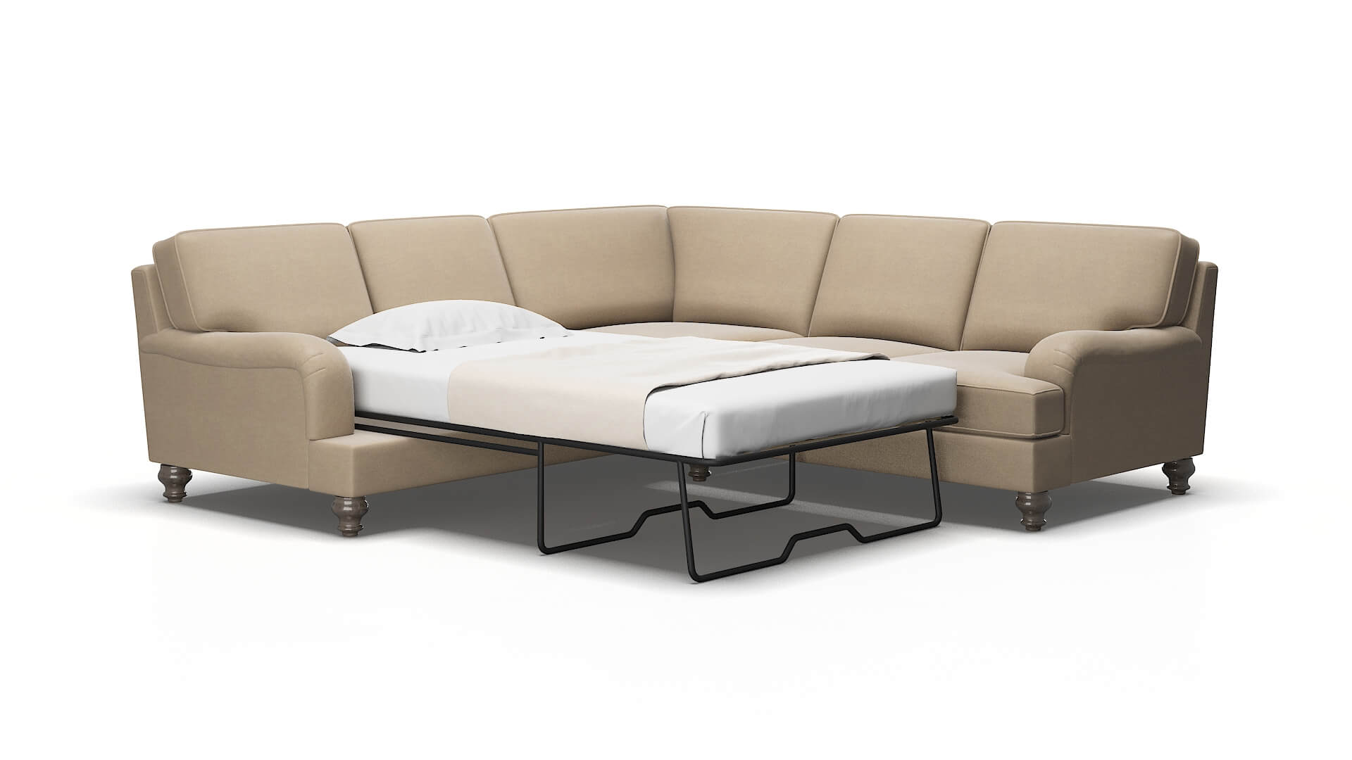 Hamilton Avenger driftwood Sectional sleeper Espresso Legs  2