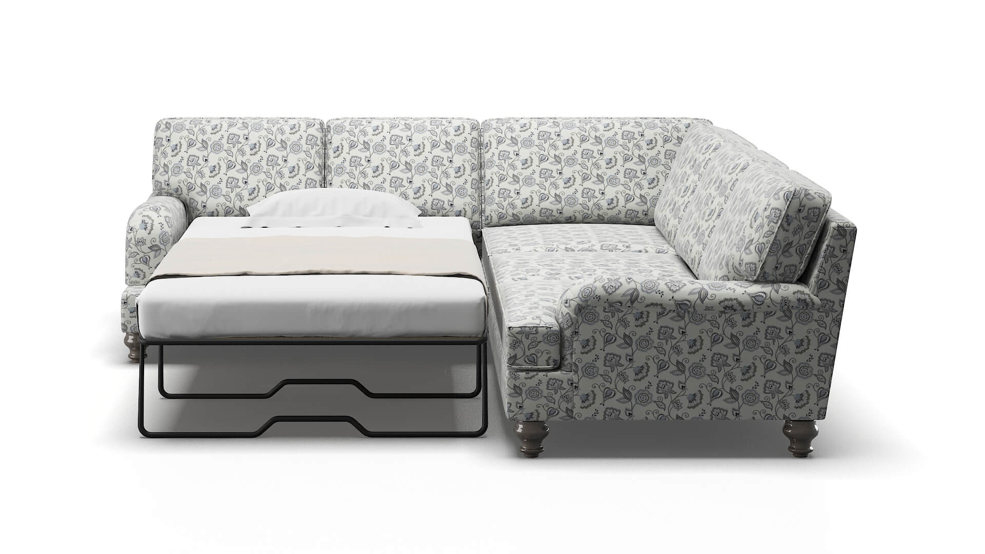 Hamilton Avignon Sky Sectional Sleeper Espresso legs 1