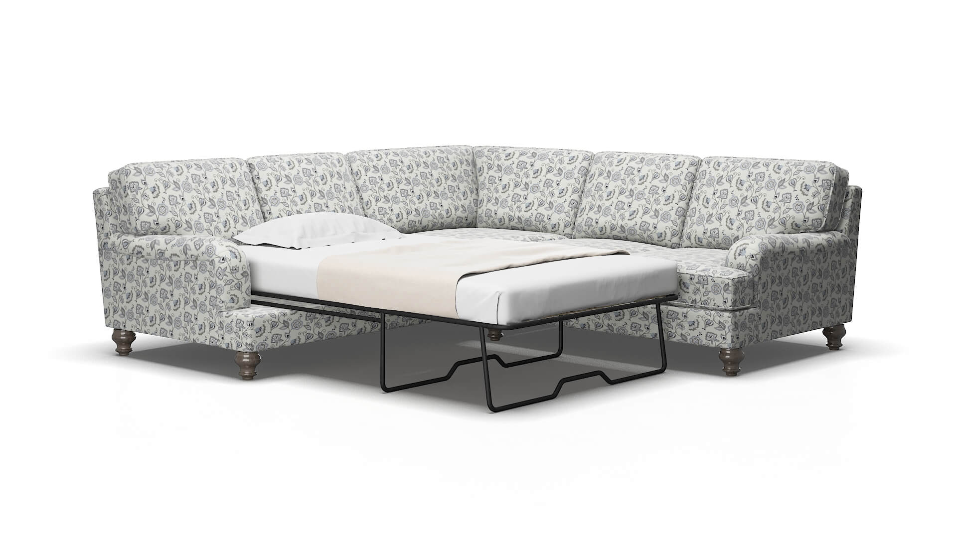 Hamilton Avignon Sky Sectional Sleeper Espresso legs 2
