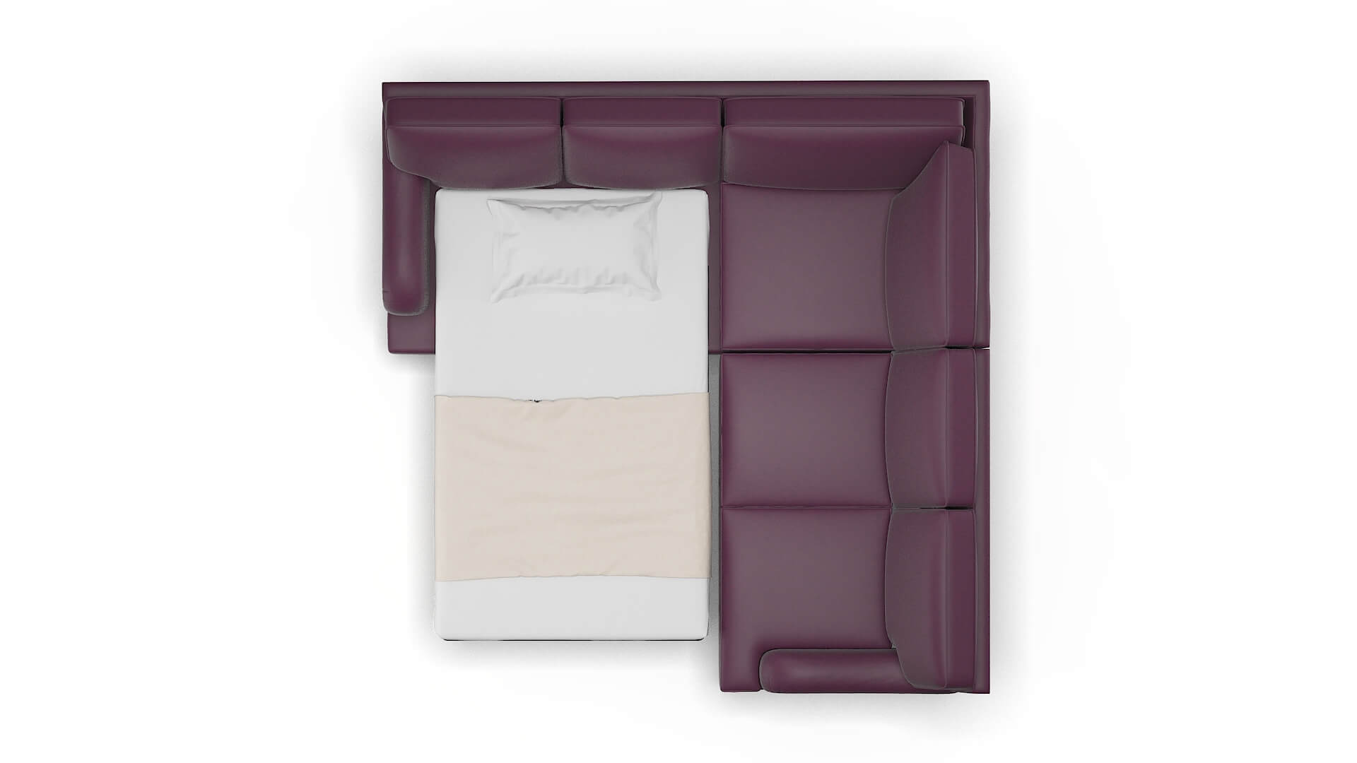 Hamilton Bella Aubergine Sectional Sleeper Espresso legs 3