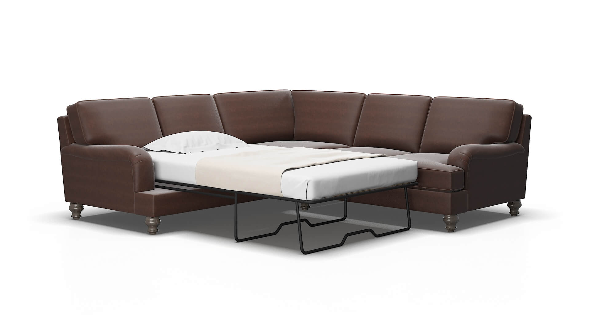 Hamilton Bella espresso Sectional sleeper Espresso Legs  2