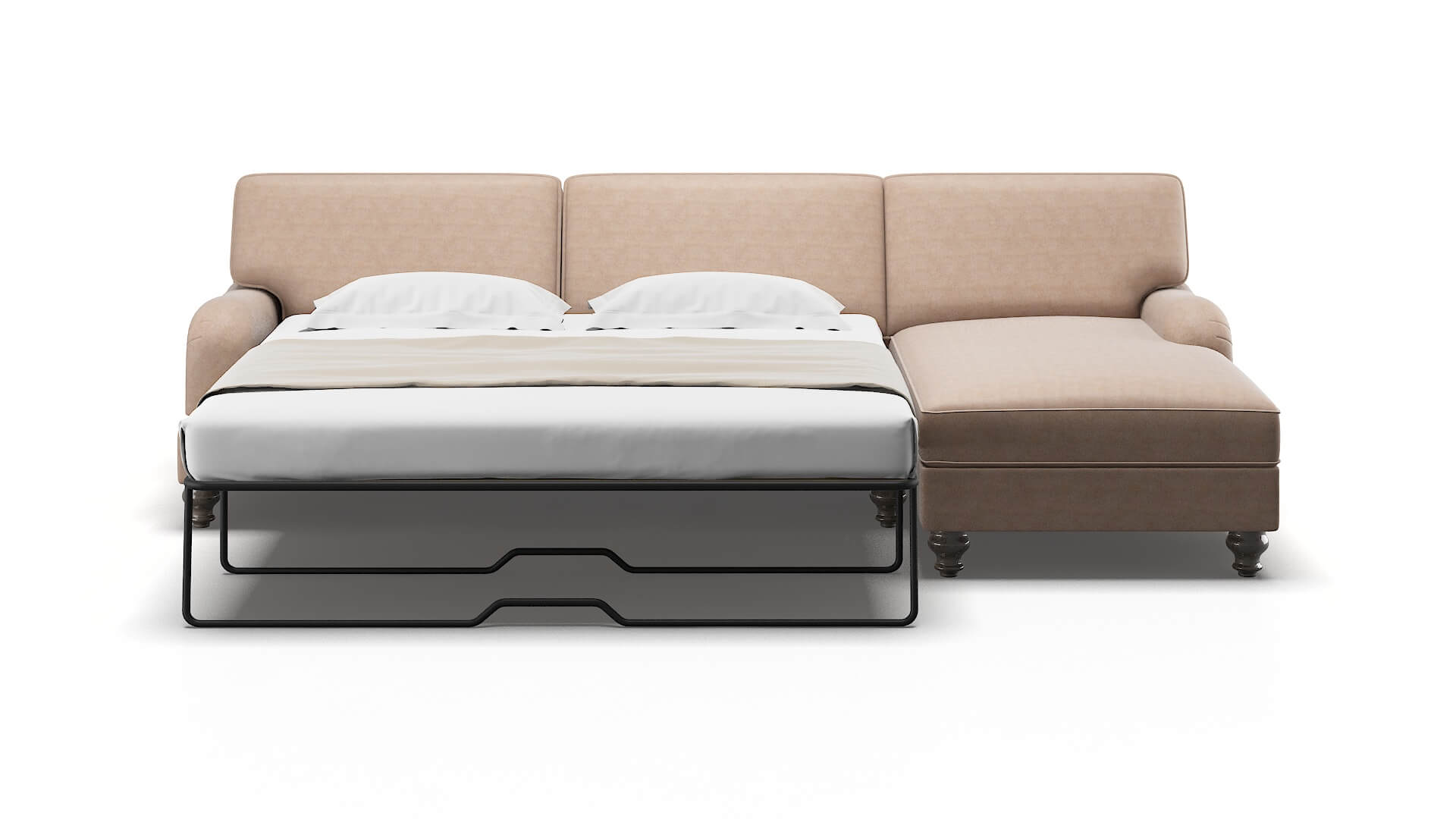 Hamilton Bella Pewter Panel Sleeper Espresso legs 1