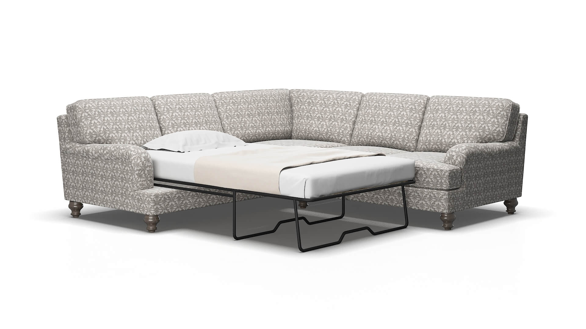 Hamilton Bergamo dove Sectional sleeper Espresso Legs  2