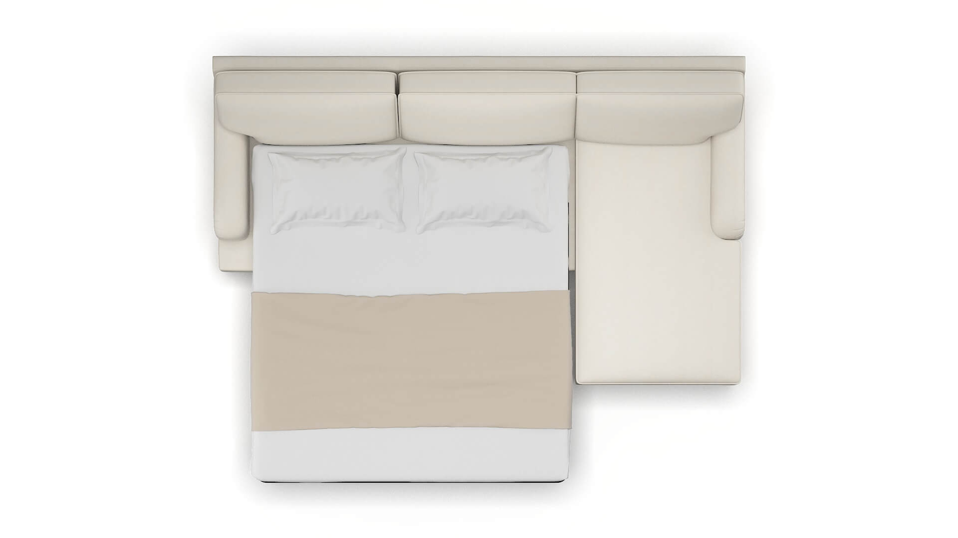 Hamilton Bungalow Ivory Panel Sleeper Espresso legs 3