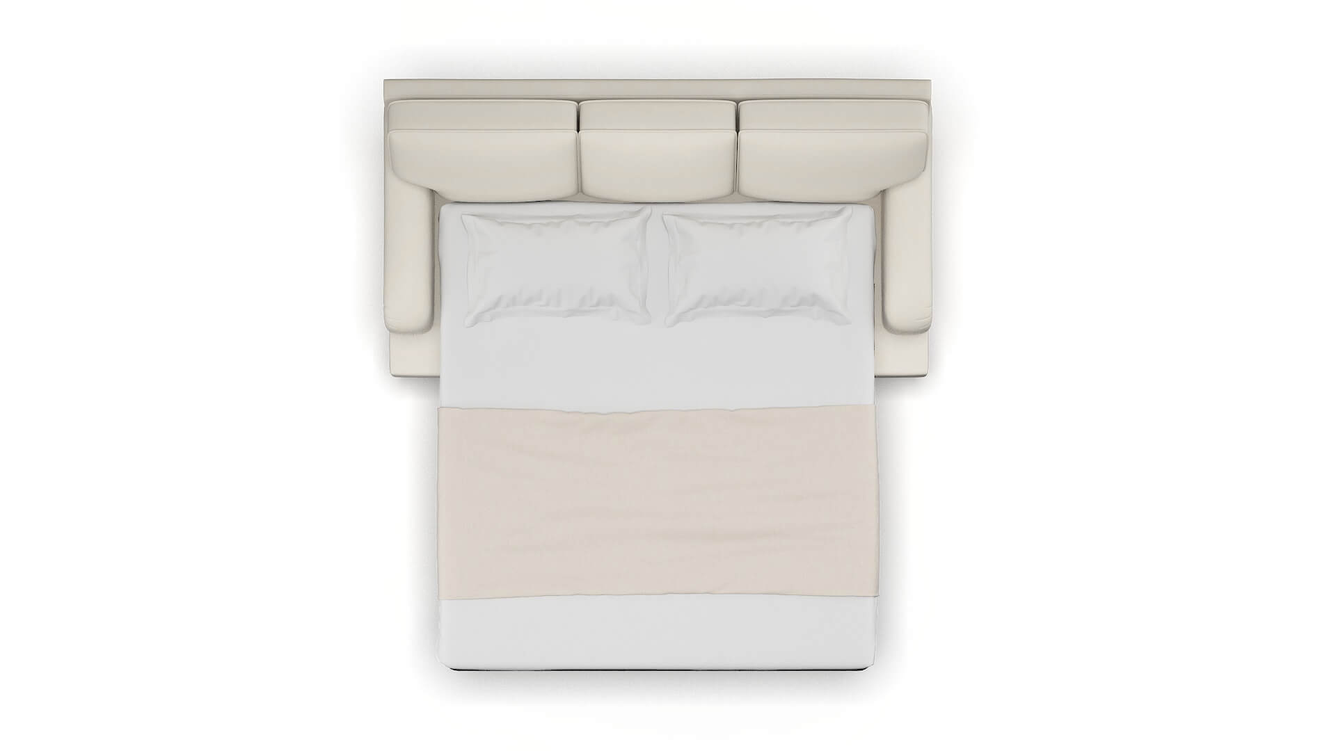 Hamilton Bungalow Ivory Sofa Sleeper Espresso legs 3