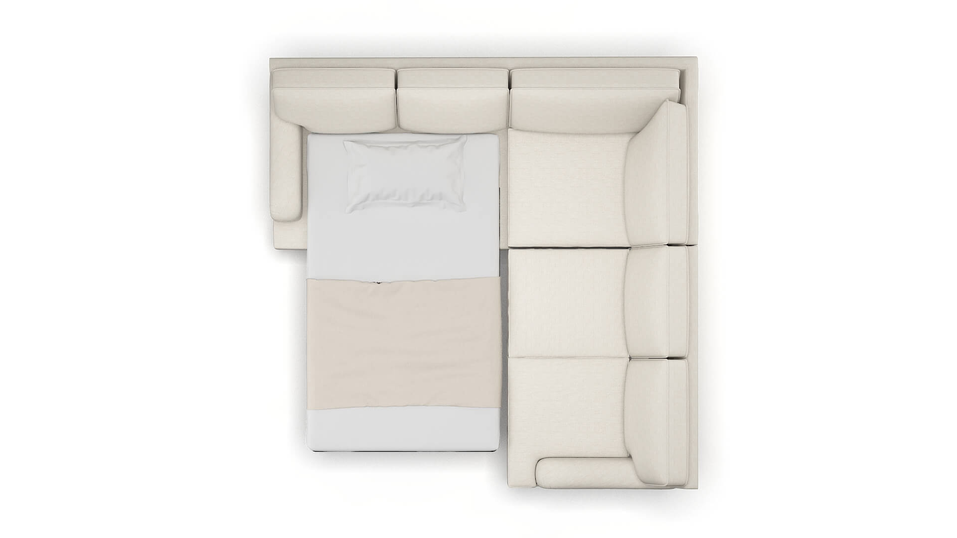 Hamilton Catalina Linen Sectional Sleeper Espresso legs 3