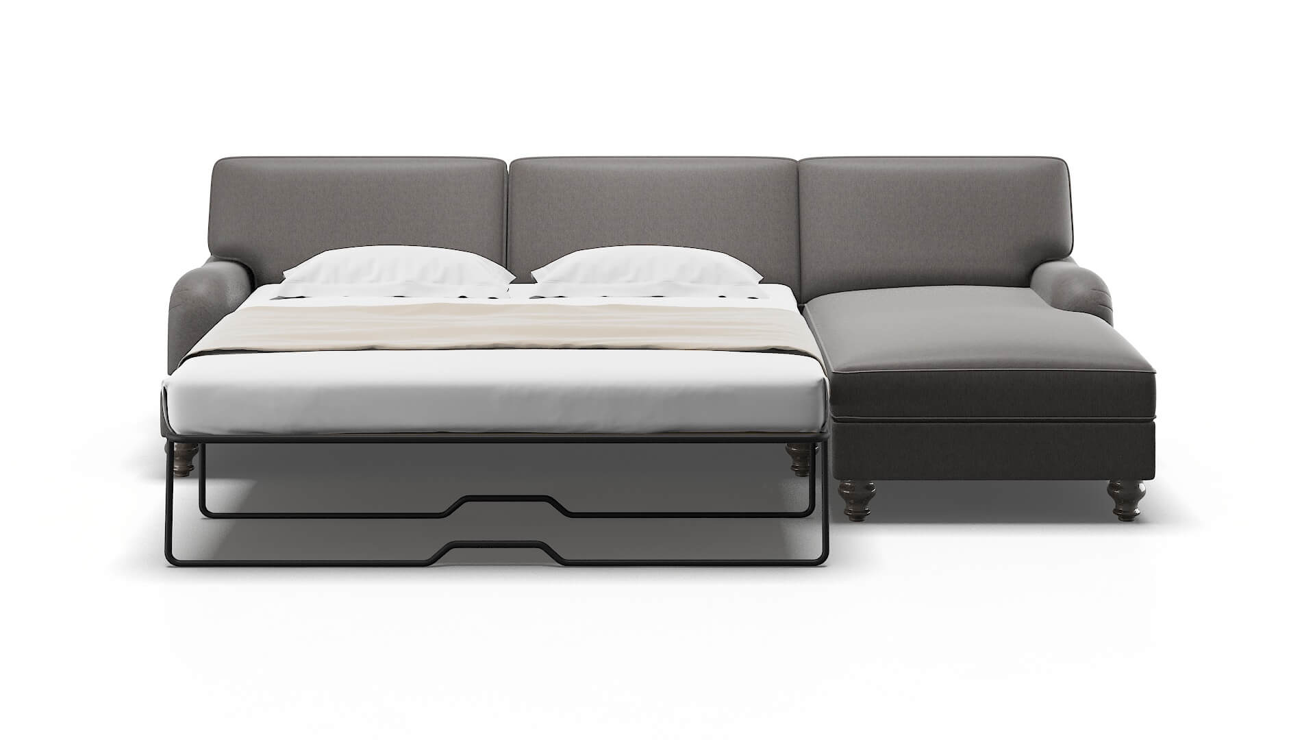 Hamilton Cosmo Charcoal Panel Sleeper Espresso legs 1