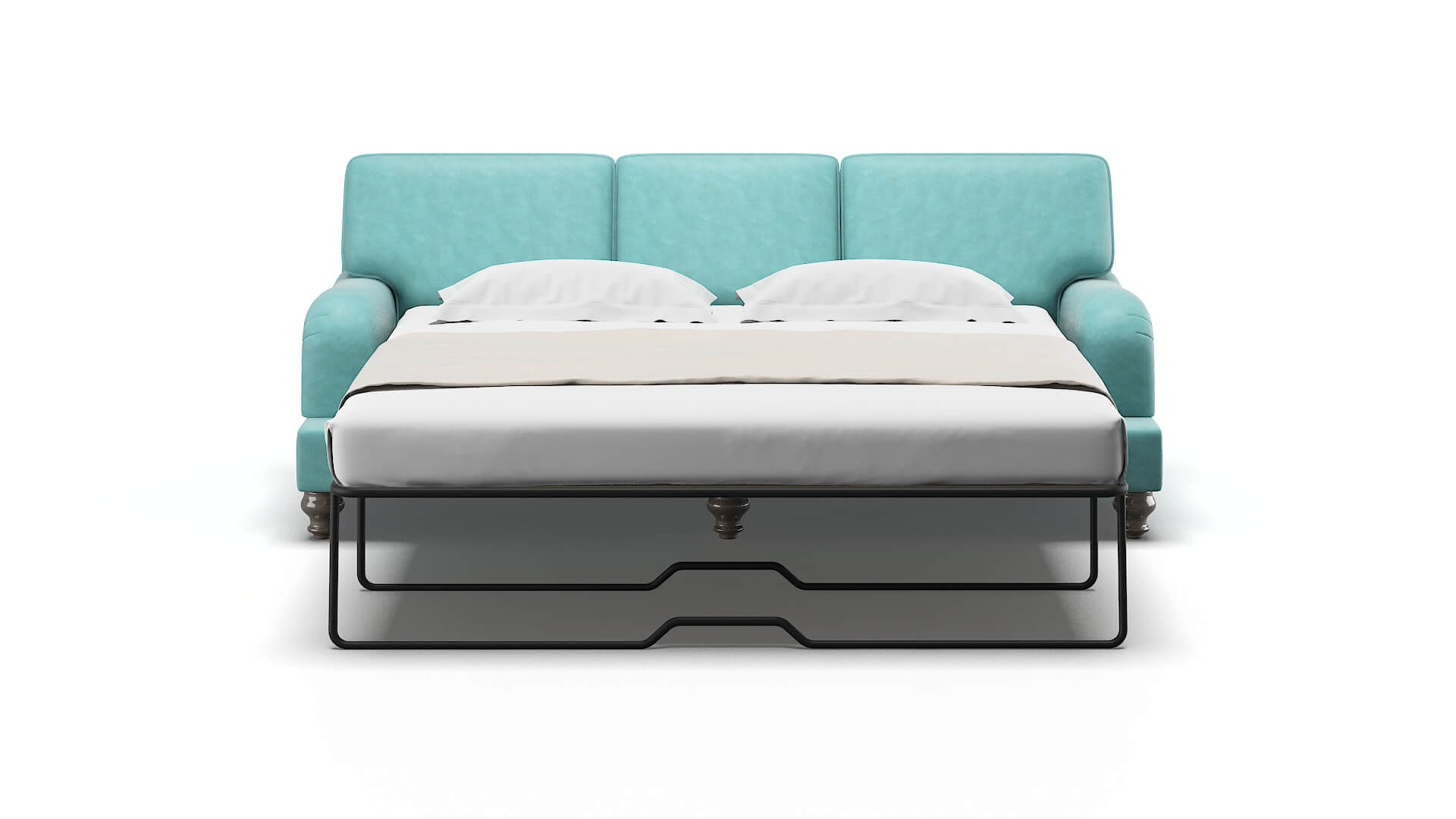Hamilton Curious Turquoise Sofa Sleeper Espresso legs 1