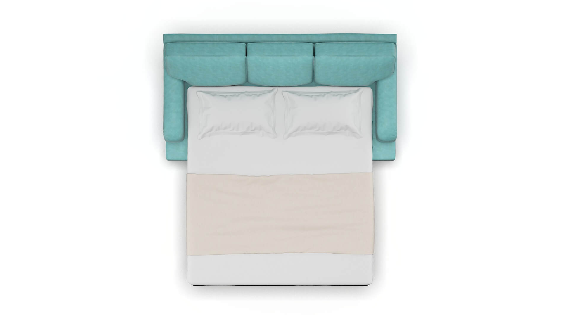 Hamilton Curious Turquoise Sofa Sleeper Espresso legs 3