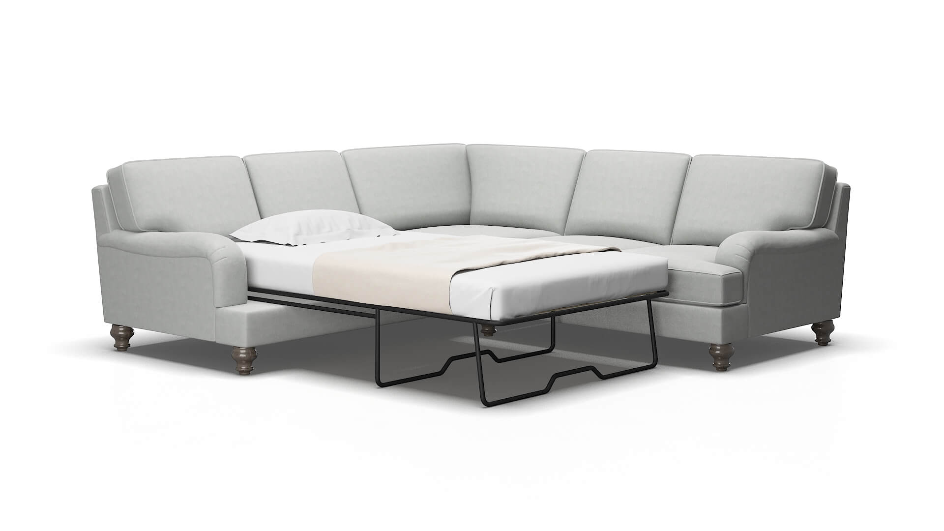 Hamilton Dawson platinum Sectional sleeper Espresso Legs  2