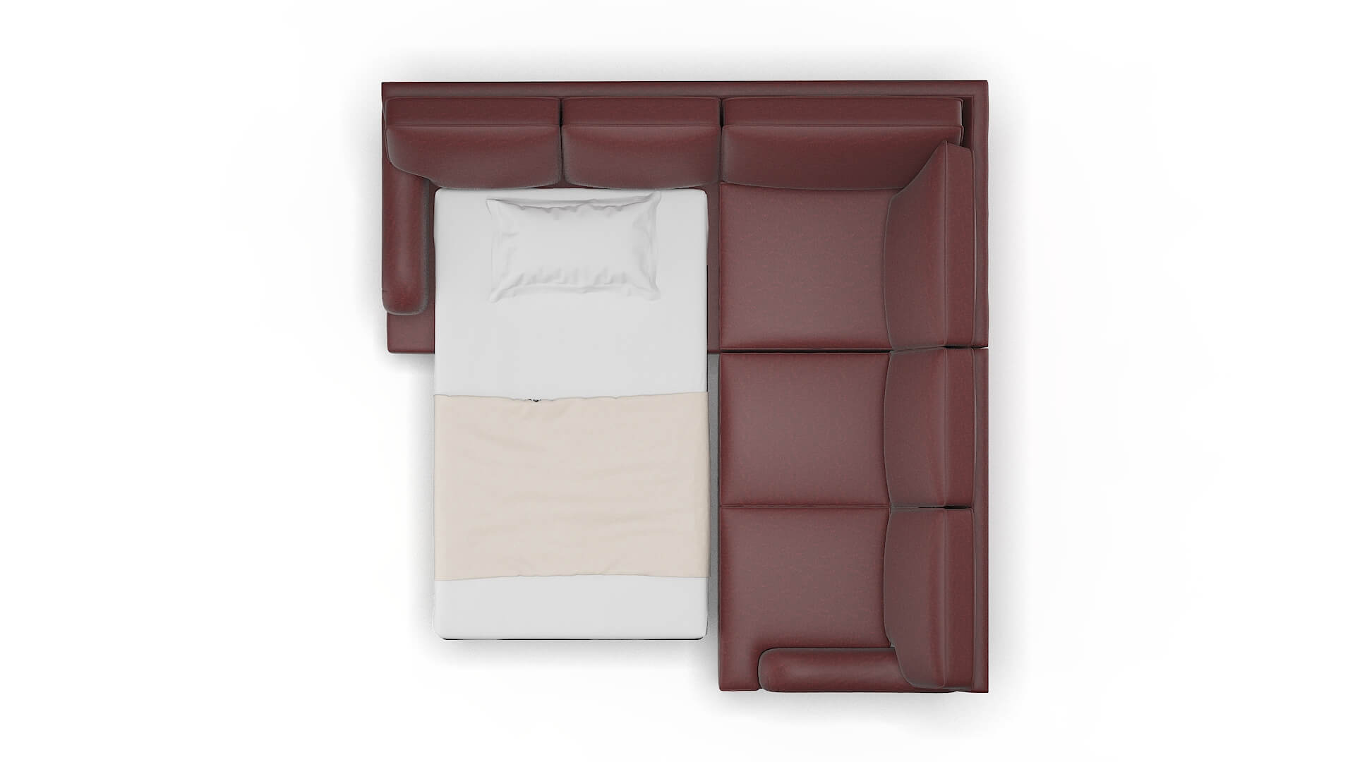 Hamilton Derby Berry Sectional Sleeper Espresso legs 3