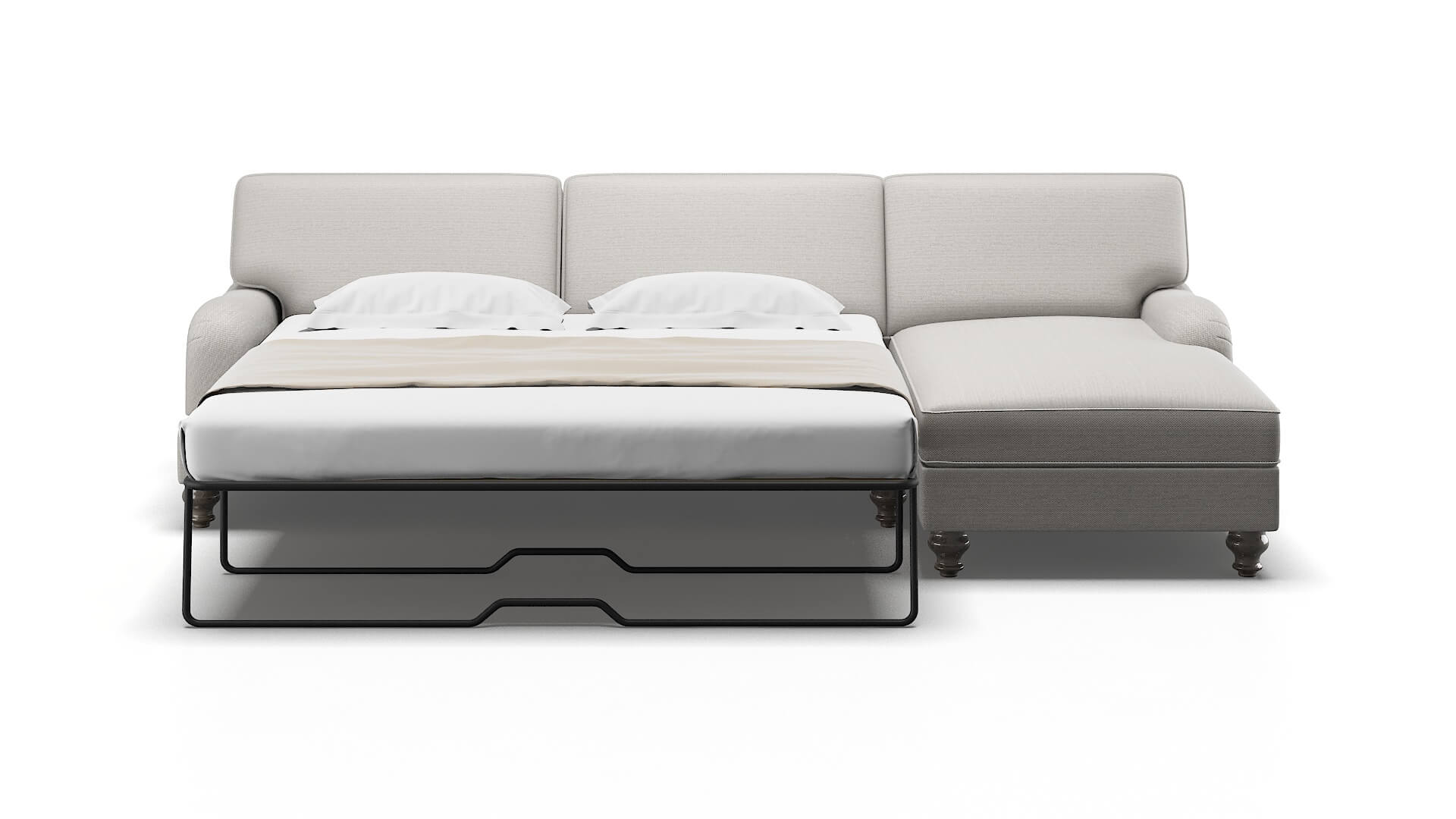 Hamilton Derby Grey Panel Sleeper Espresso legs 1