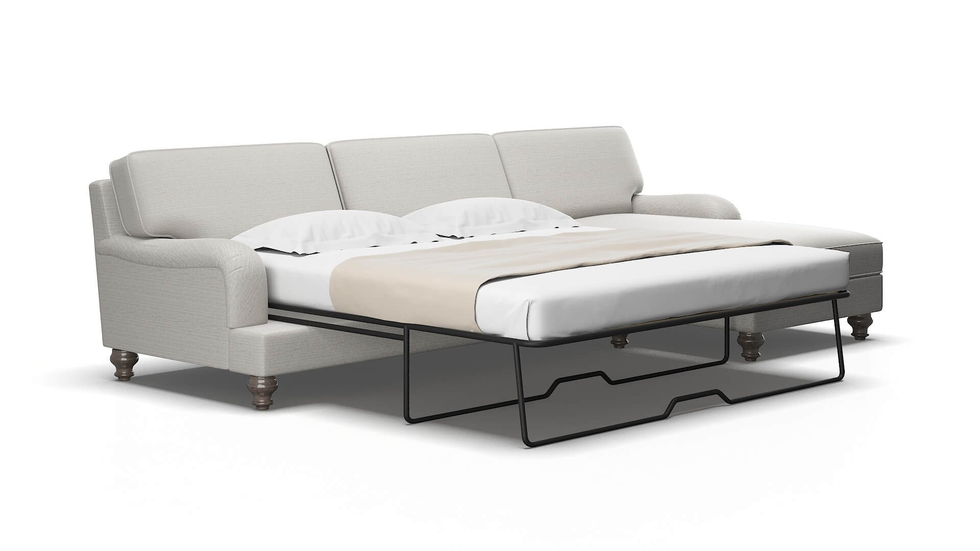 Hamilton Derby Grey Panel Sleeper Espresso legs 2