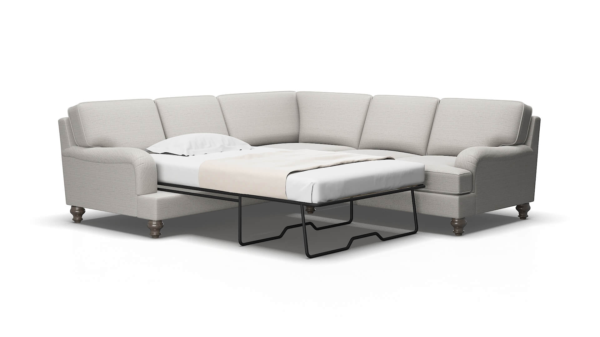 Hamilton Derby grey Sectional sleeper Espresso Legs  2