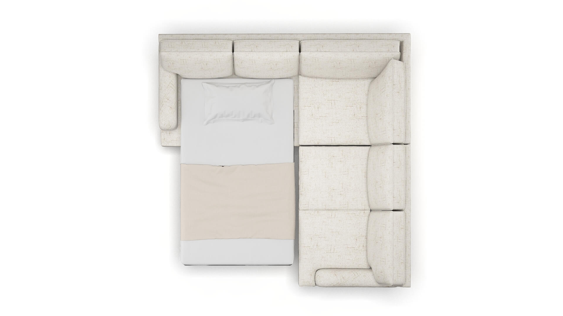 Hamilton Derby Taupe Sectional Sleeper Espresso legs 3