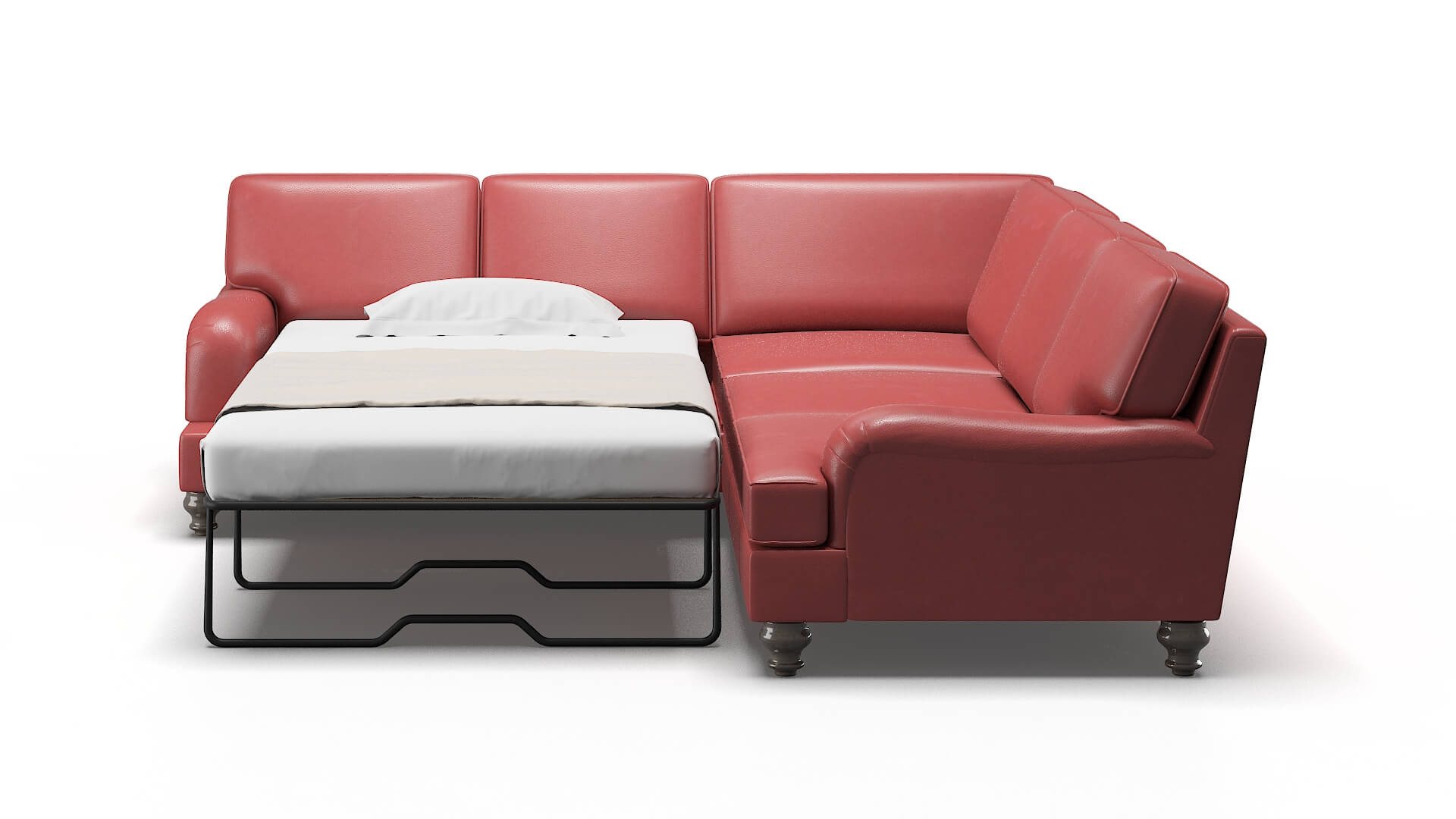 Hamilton Dillion Cordovan Sectional Sleeper Espresso legs 1