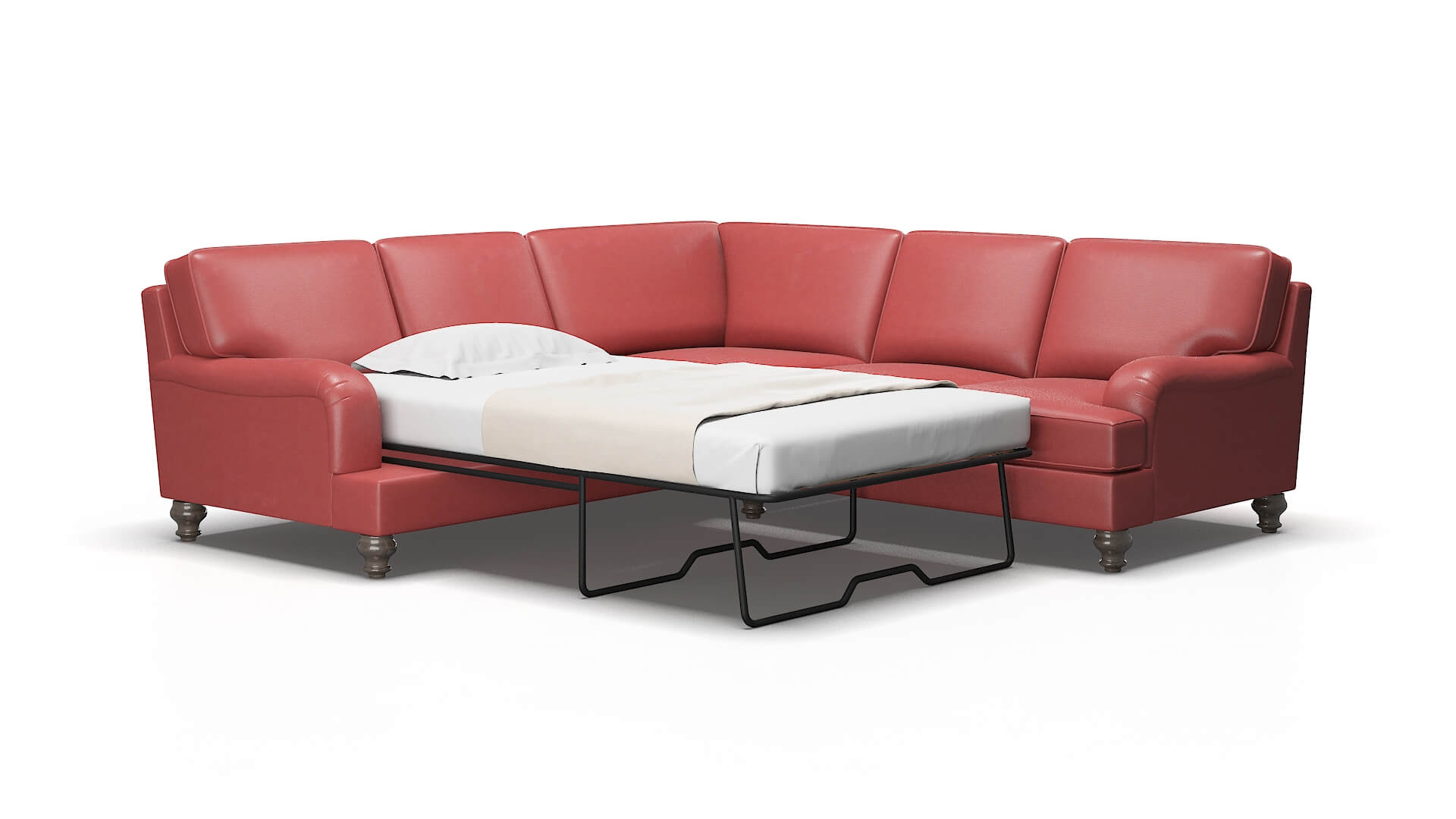 Hamilton Dillion cordovan Sectional sleeper Espresso Legs  2