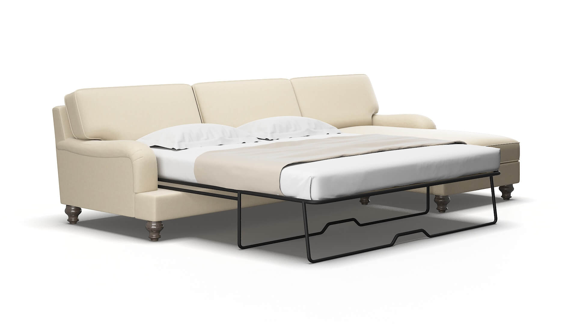 Hamilton Dream_d almond Panel sleeper Espresso Legs  2