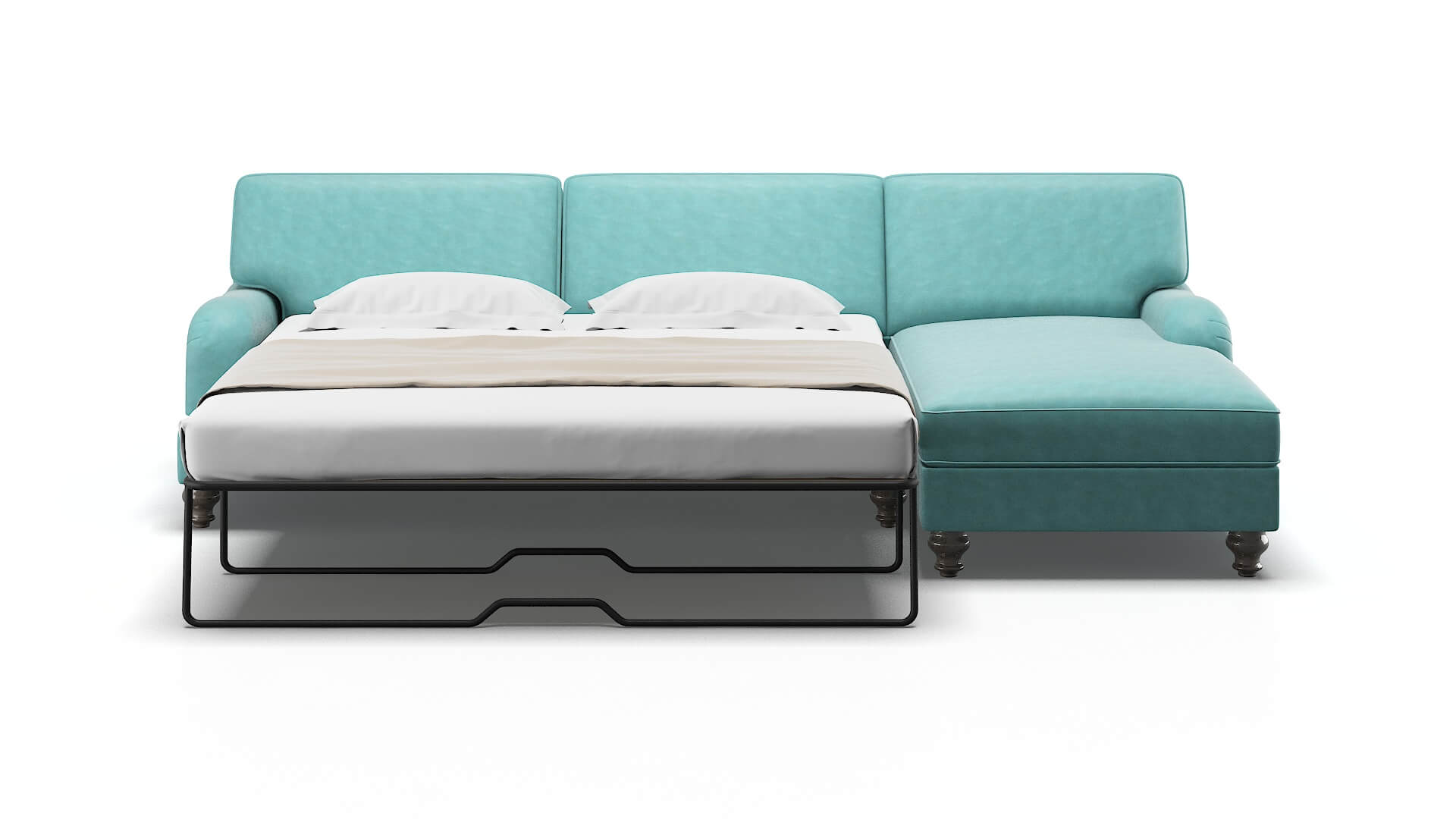 Hamilton Dream_d French_blue Panel Sleeper Espresso legs 1