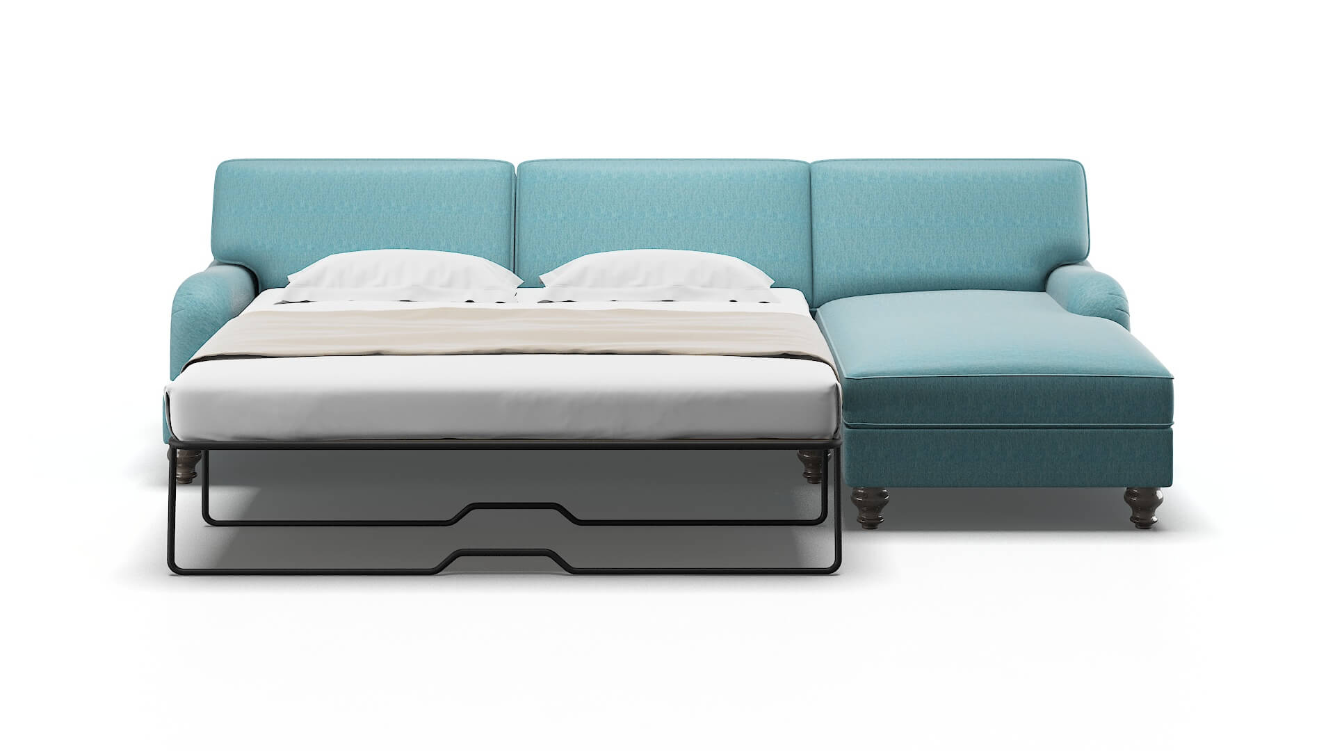 Hamilton Dream_d Peacock Panel Sleeper Espresso legs 1