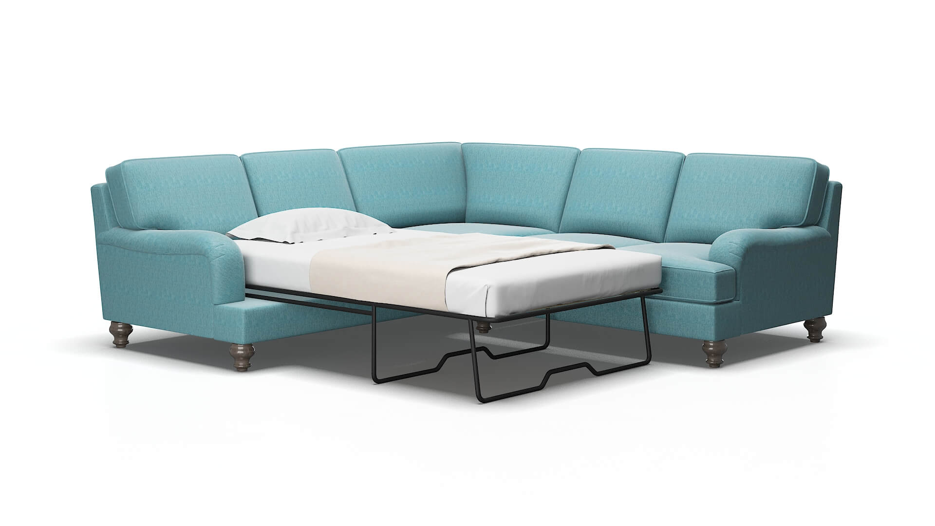 Hamilton Dream_d peacock Sectional sleeper Espresso Legs  2