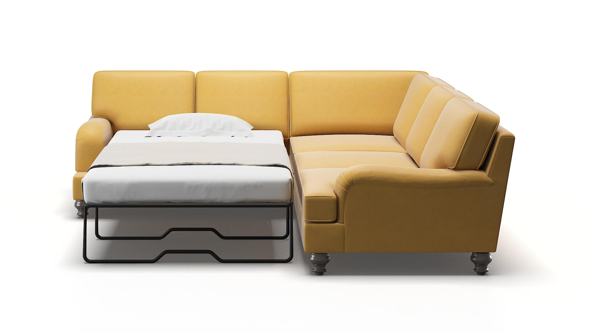 Hamilton Dream_d Sunflower Sectional Sleeper Espresso legs 1