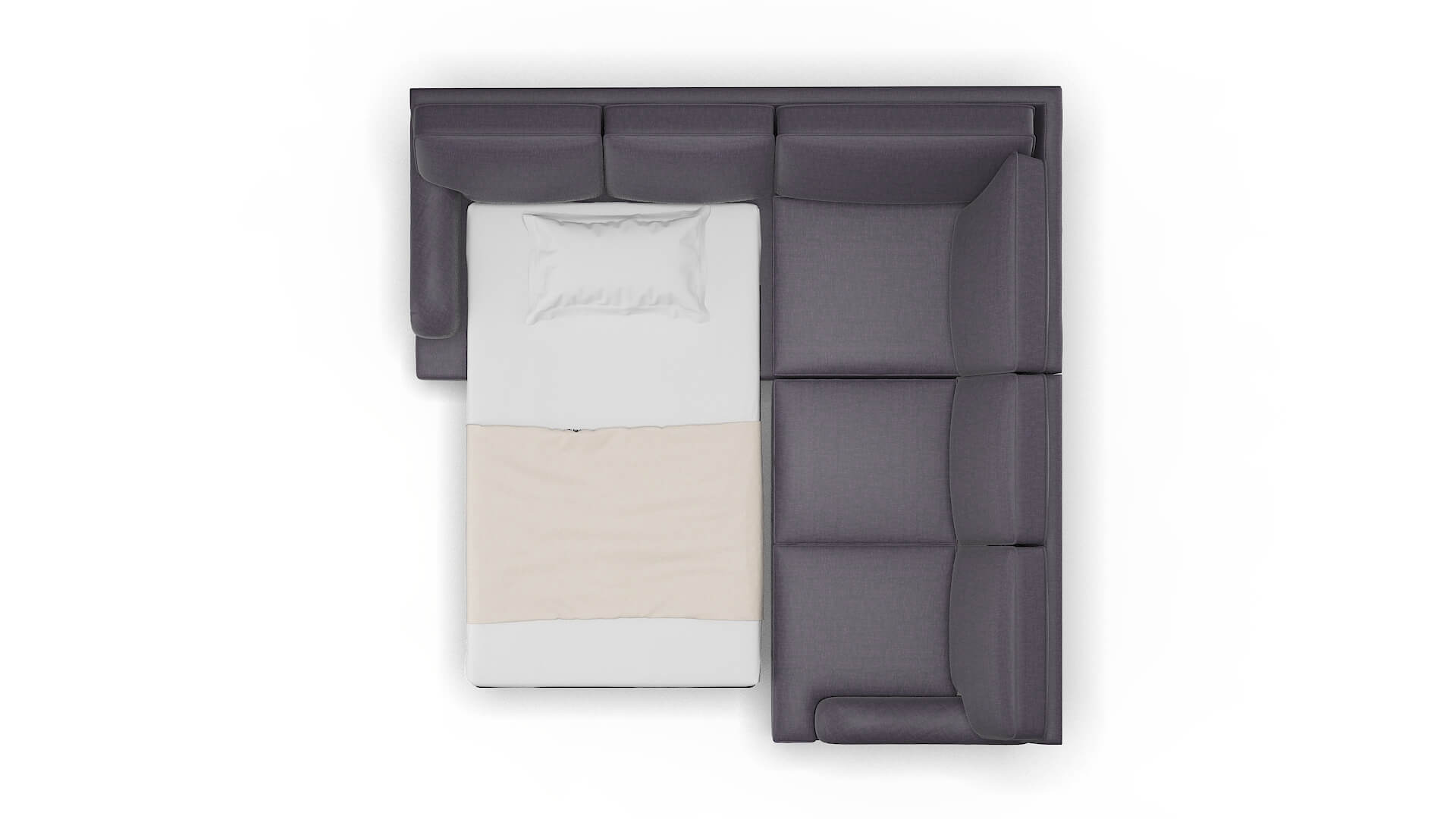 Hamilton Durham Ink Sectional Sleeper Espresso legs 3