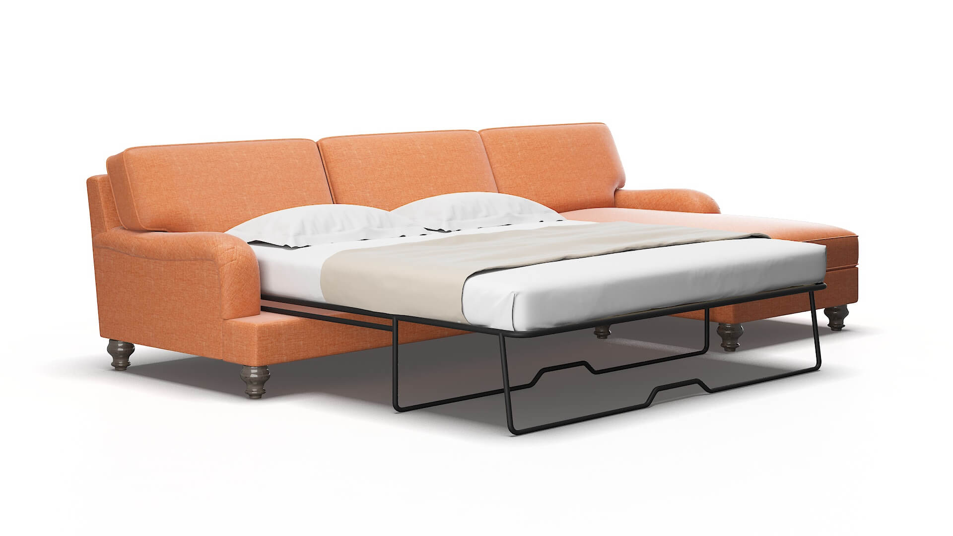 Hamilton Durham Tangerine Panel Sleeper espresso legs 2