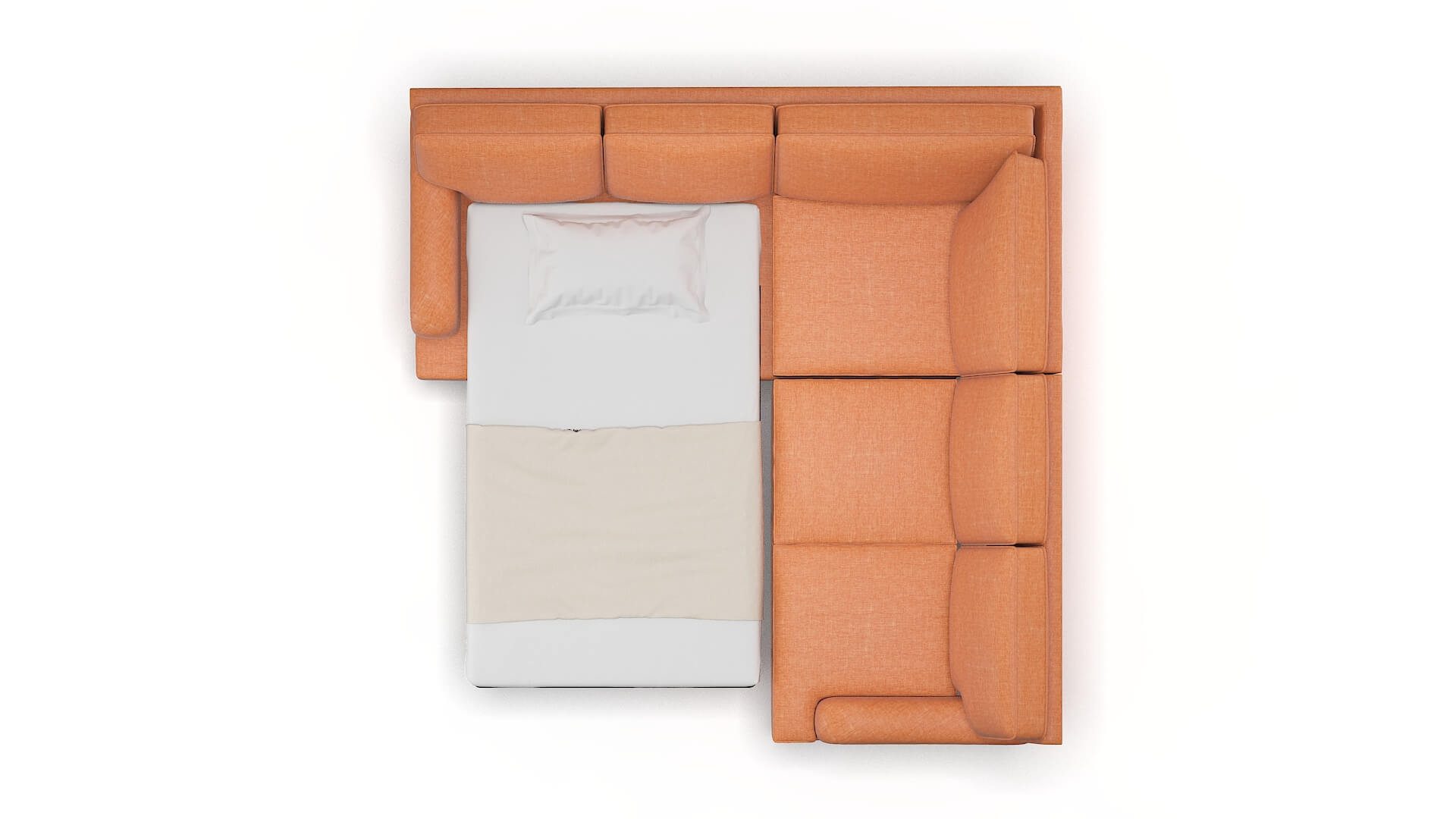 Hamilton Durham Tangerine Sectional Sleeper Espresso legs 3