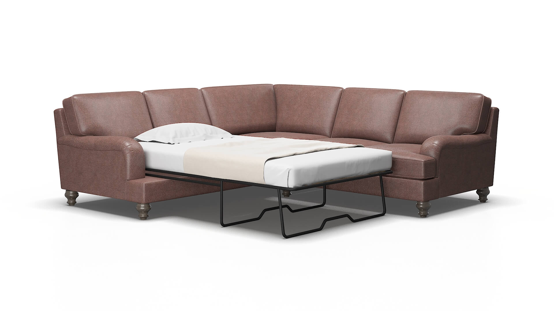 Hamilton Ford Brown Sectional Sleeper Espresso legs 2