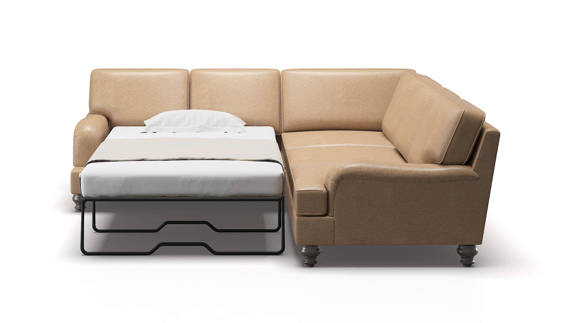 Hamilton Ford Dune Sectional Sleeper Espresso legs 1