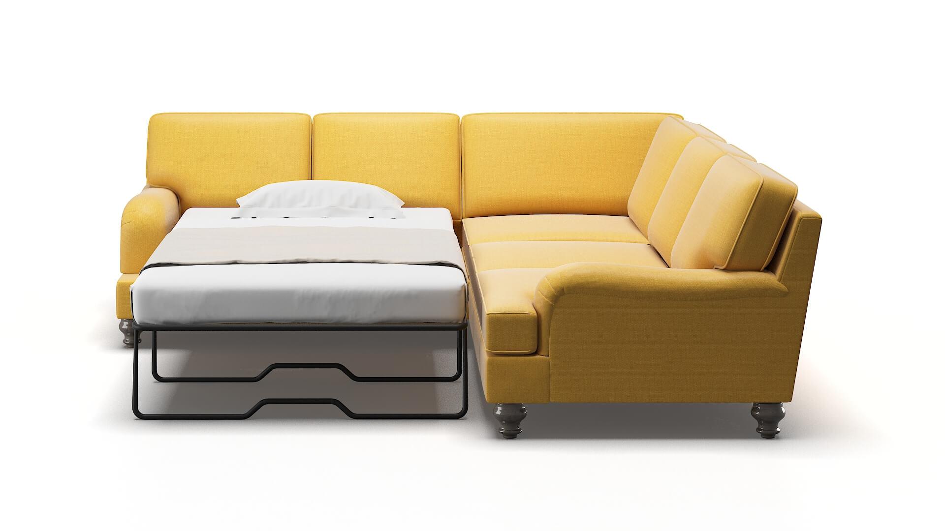 Hamilton Glee Aglow Sectional Sleeper Espresso legs 1