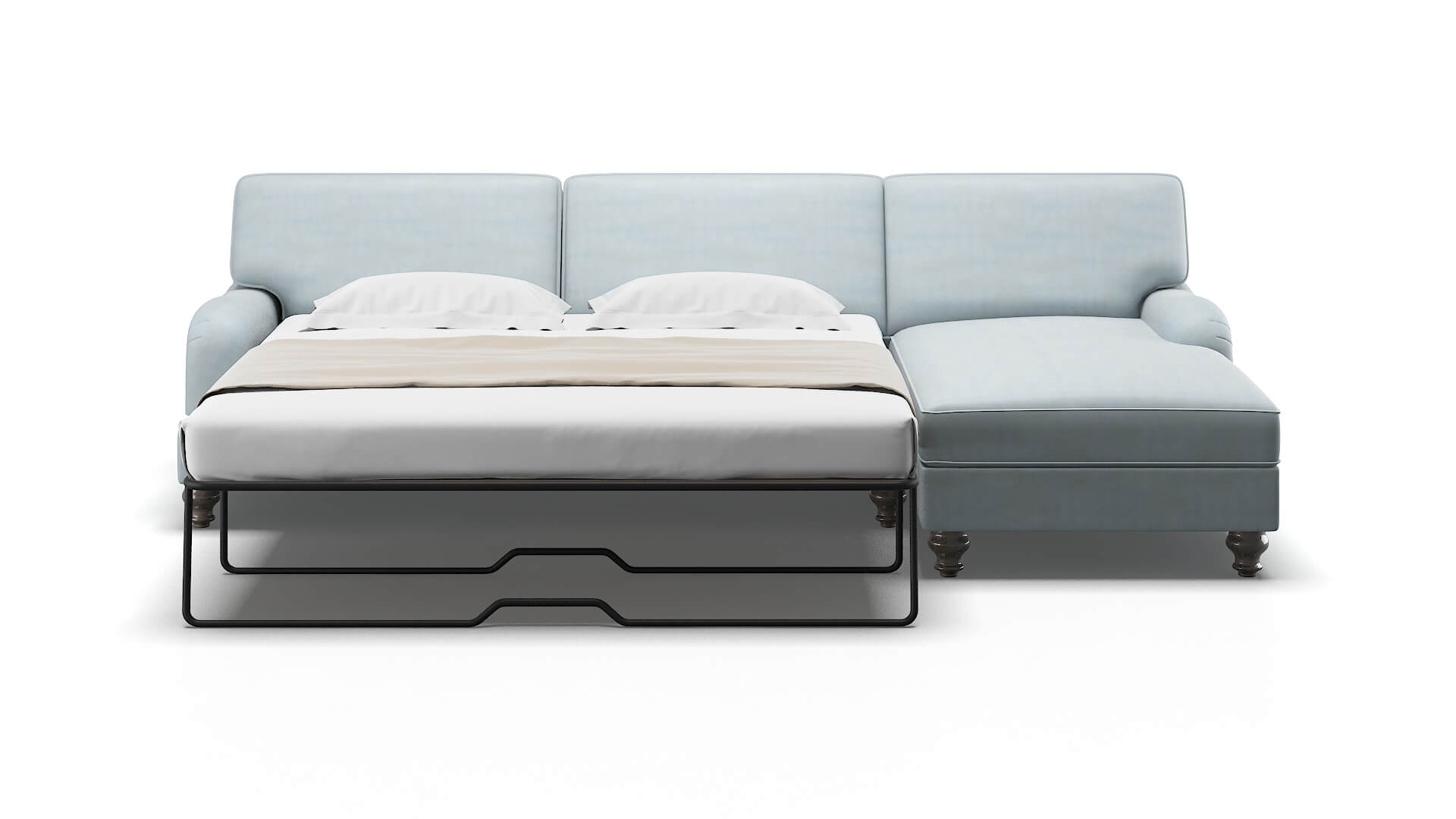 Hamilton Hathaway Aqua Panel Sleeper Espresso legs 1