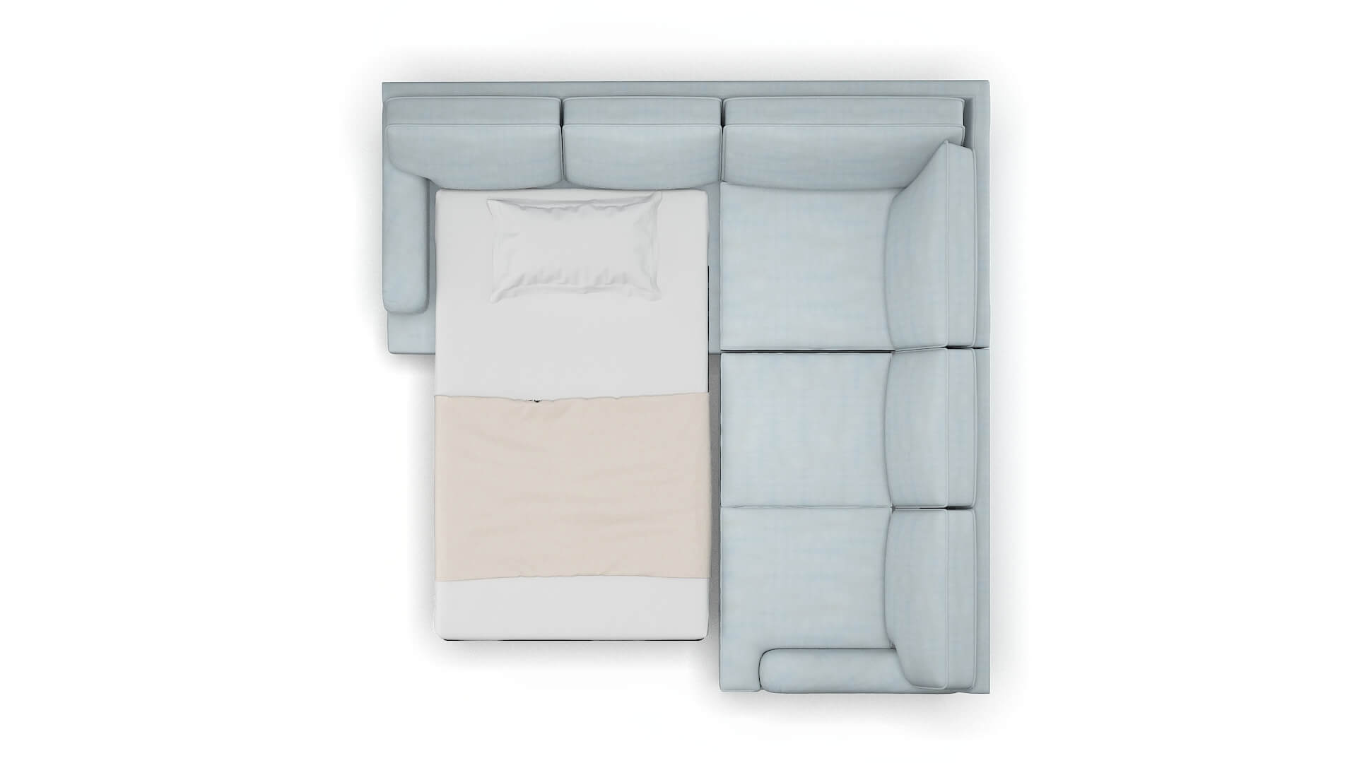 Hamilton Hathaway Aqua Sectional Sleeper Espresso legs 3