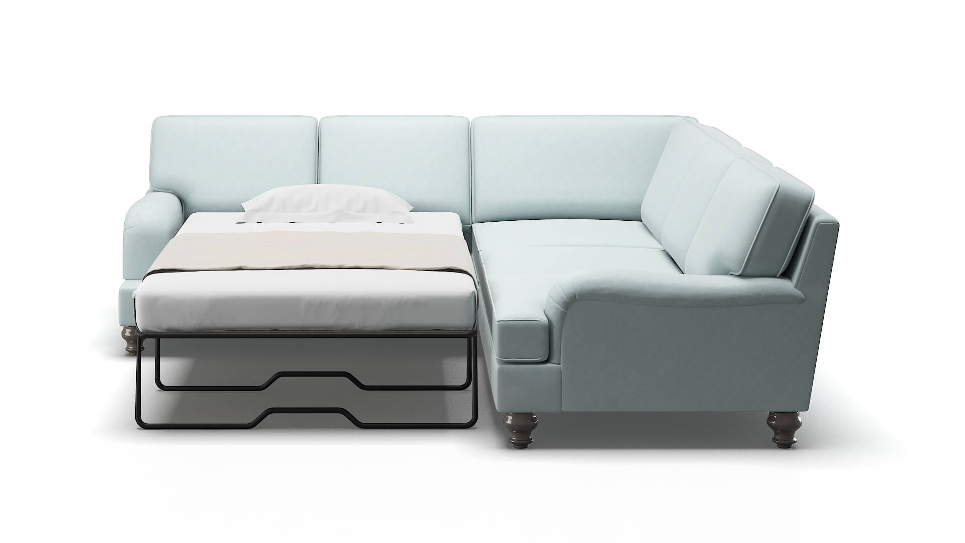 Hamilton Hepburn Peridot Sectional Sleeper Espresso legs 1