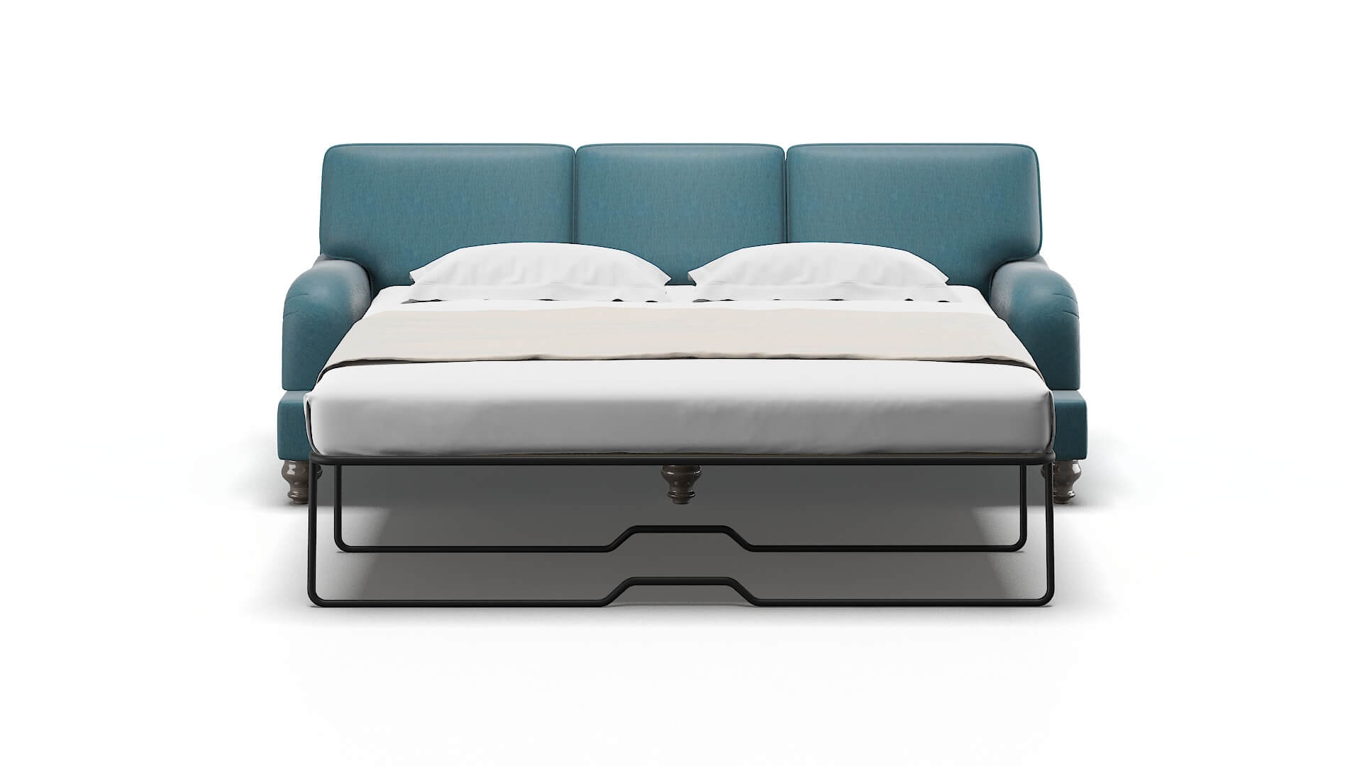 Hamilton Hepburn Teal Sofa Sleeper Espresso legs 1