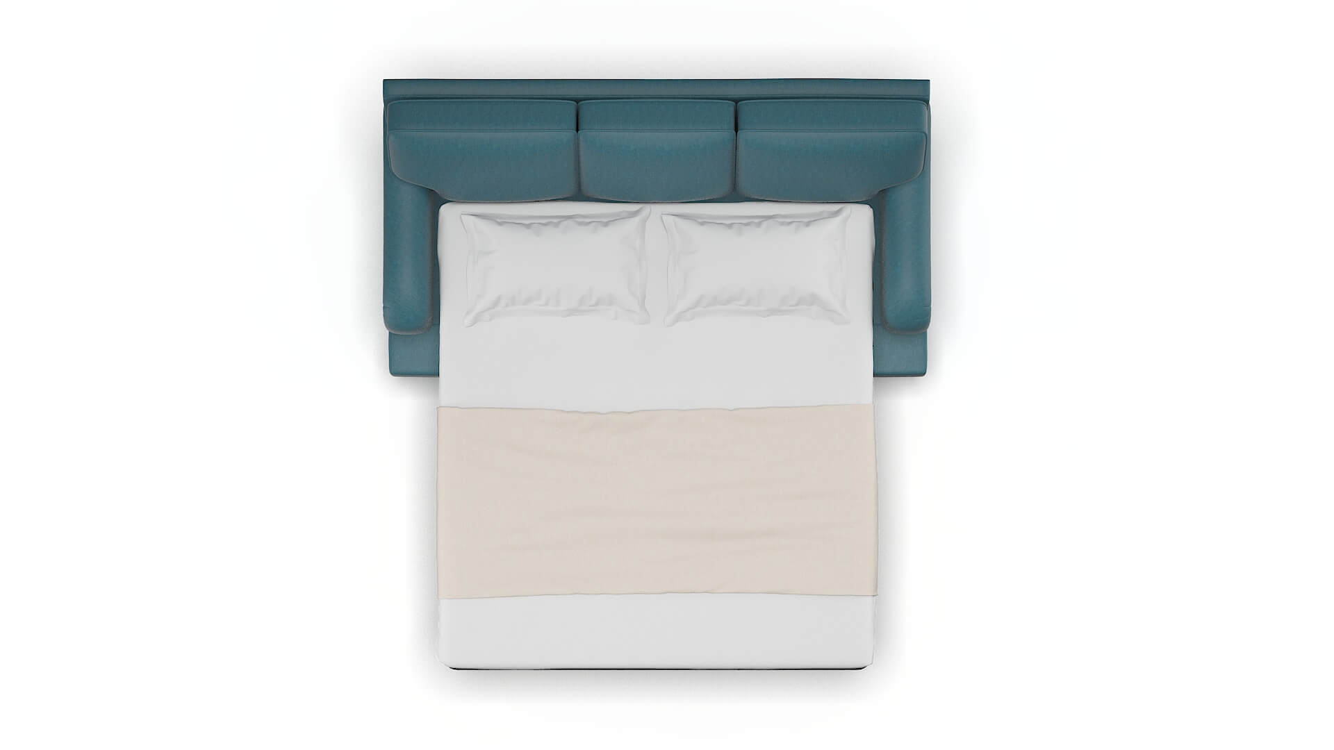 Hamilton Hepburn Teal Sofa Sleeper Espresso legs 3