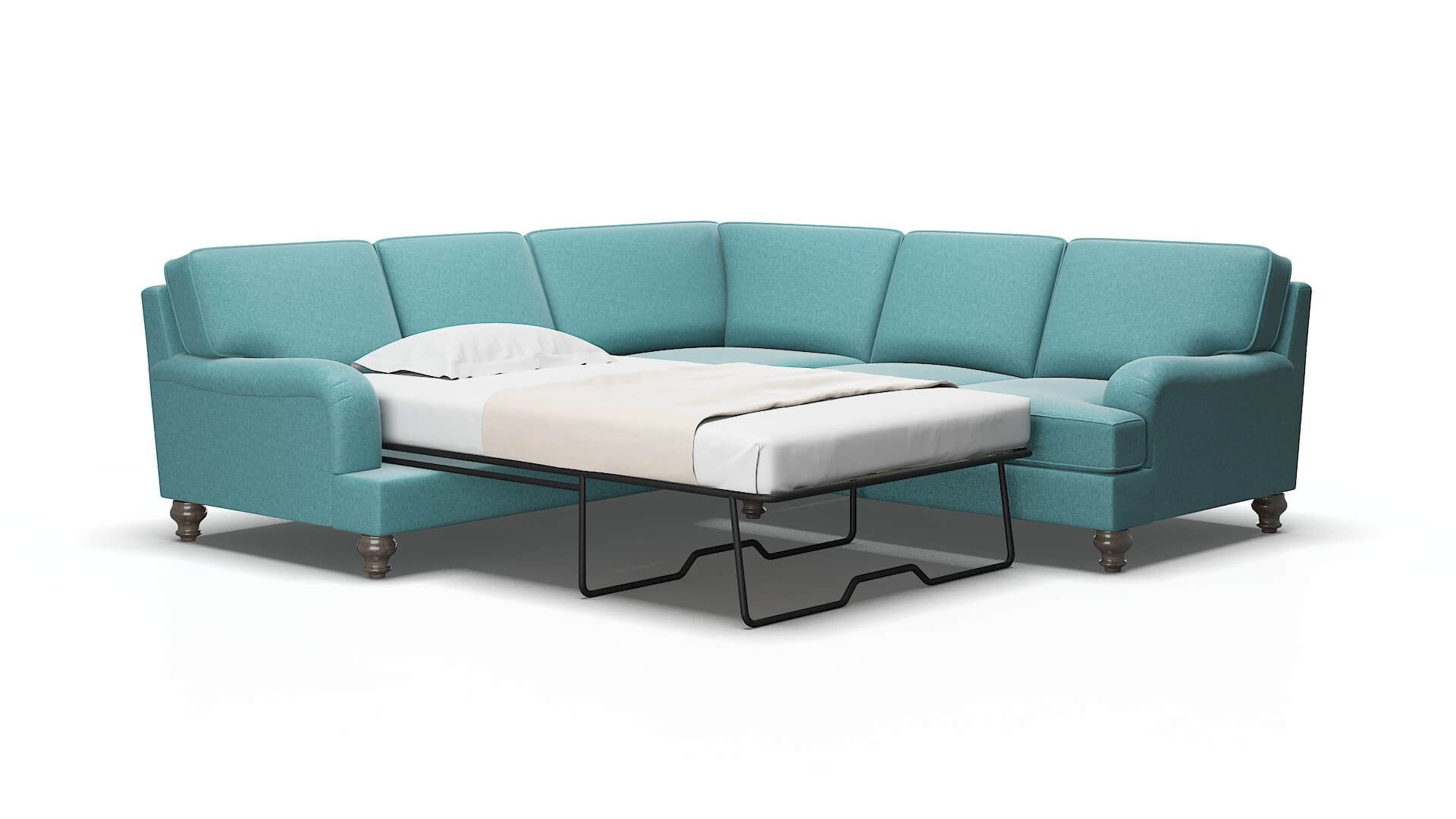 Hamilton Hepburn_hrp emerald Sectional sleeper Espresso Legs  2