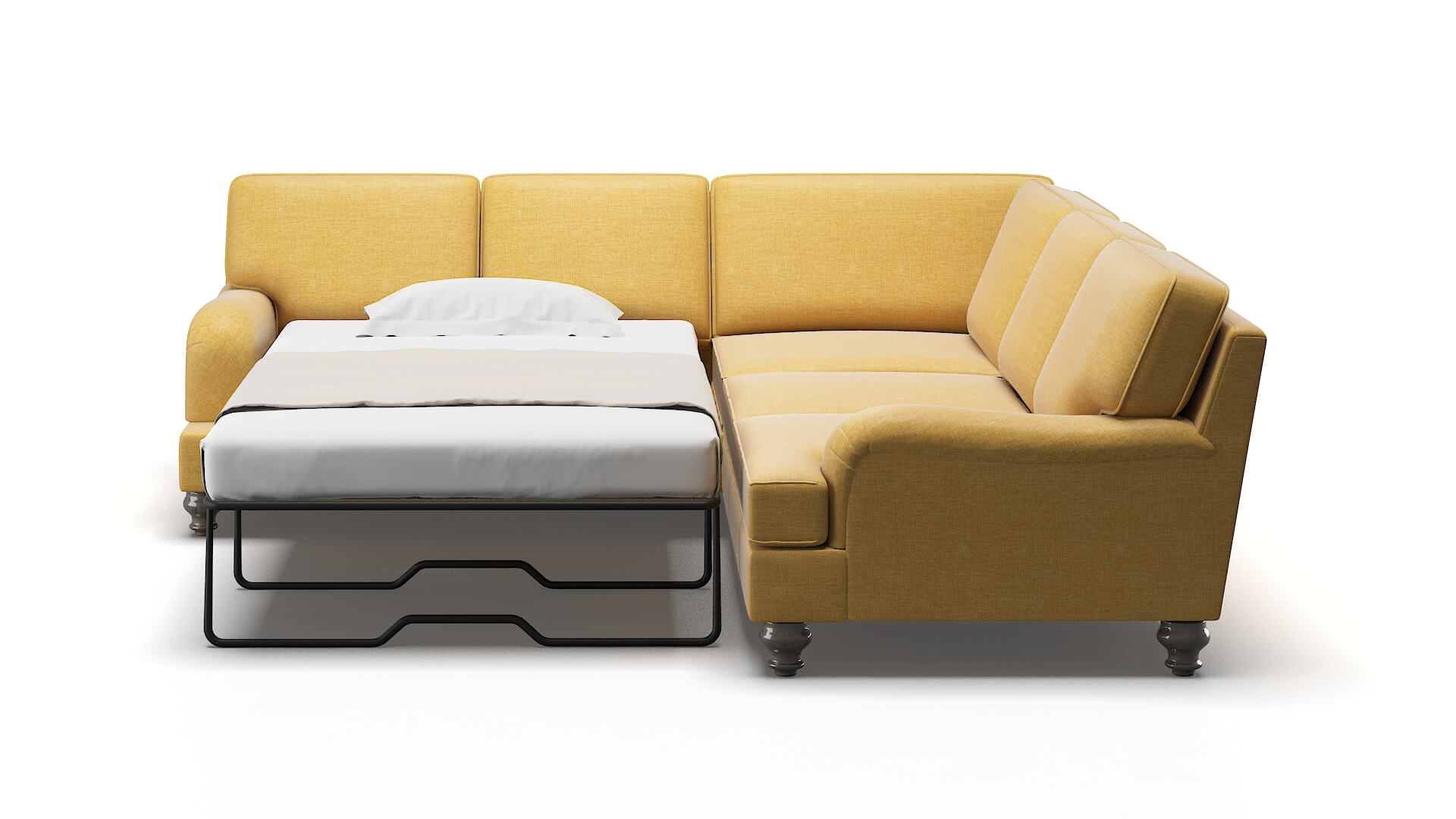 Hamilton Insight Citronella Sectional Sleeper Espresso legs 1
