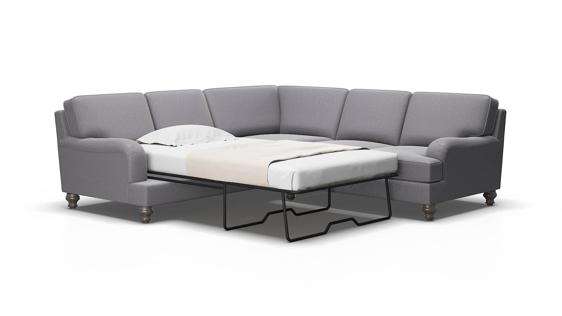 Hamilton Insight denim Sectional sleeper Espresso Legs  2