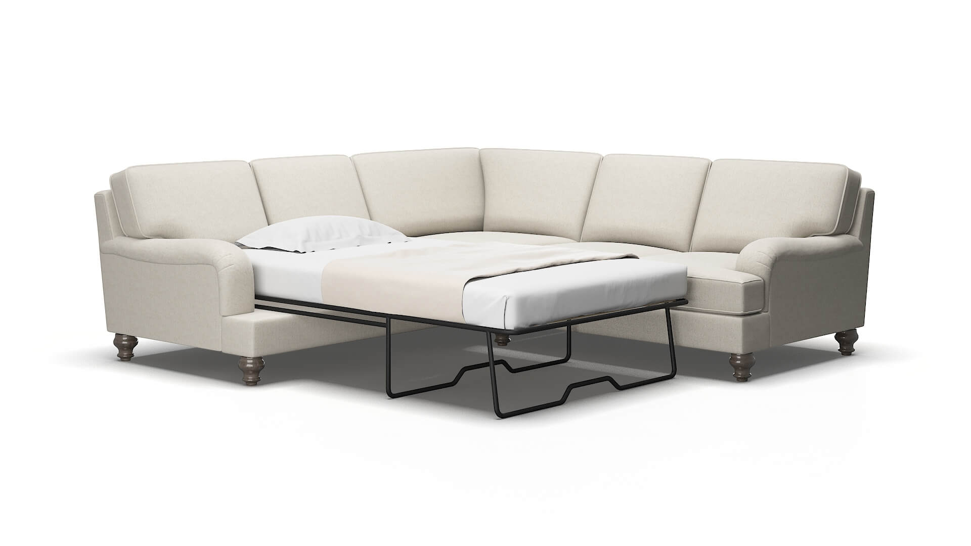 Hamilton Insight dove Sectional sleeper Espresso Legs  2