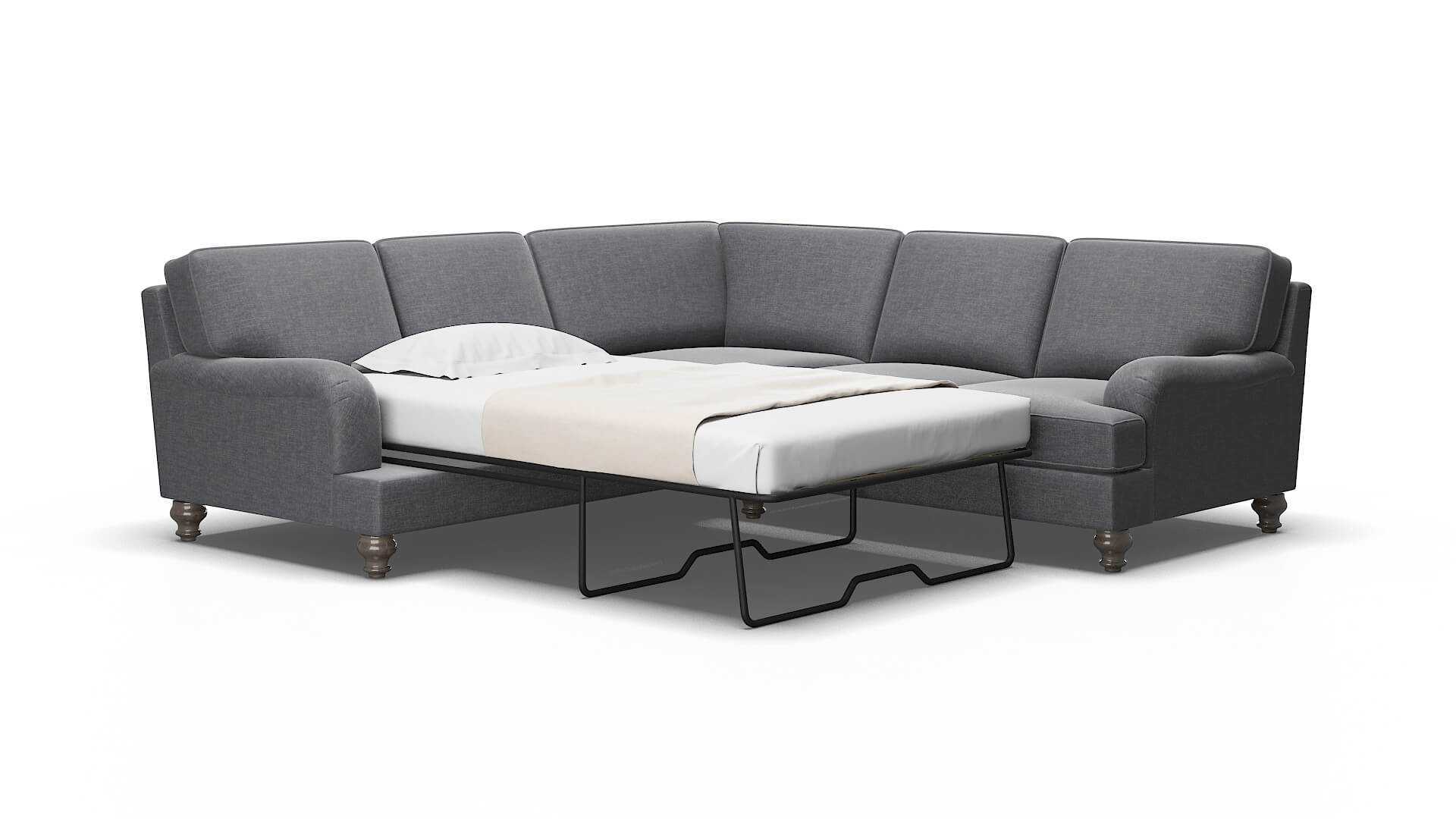 Hamilton Keylargo Graphite Sectional Sleeper Espresso legs 2
